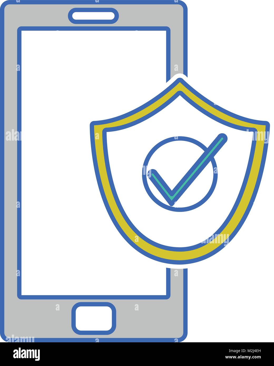 smartphone technology with shield security icon Stock Vector Image ...