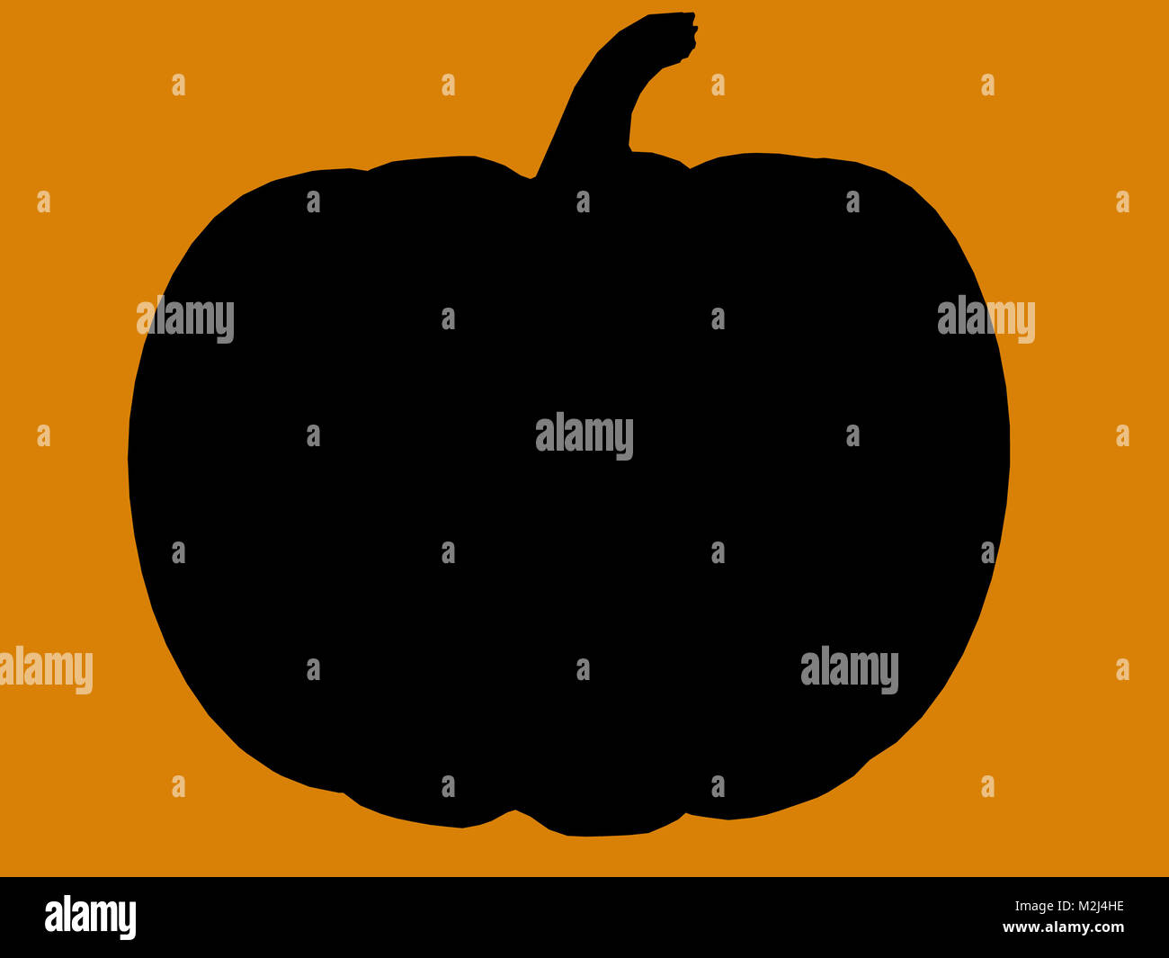 A black halloween illustration silhouette on an orange background Stock ...