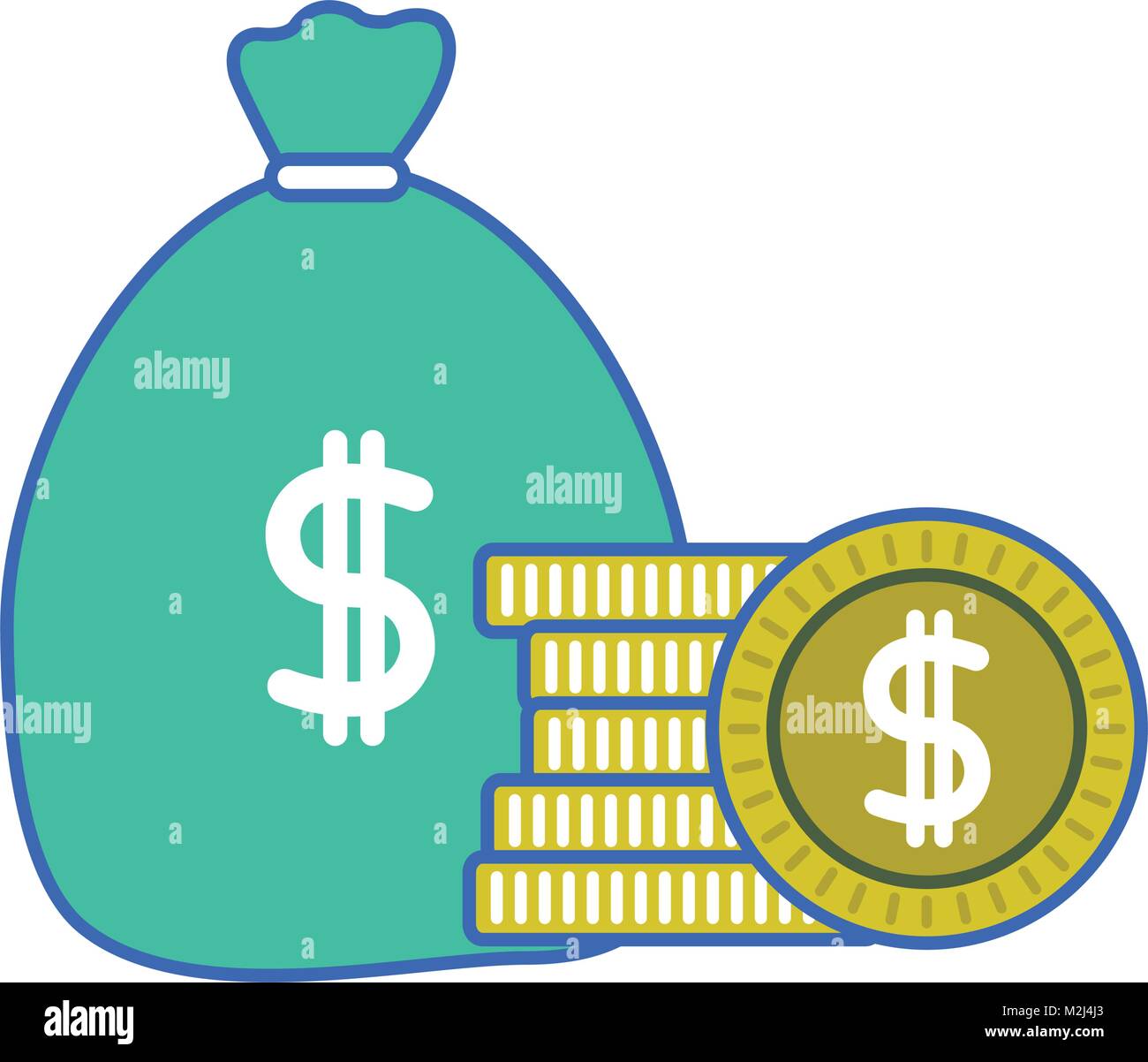 money inside bag with peso symbol and coins Stock Vector Image & Art