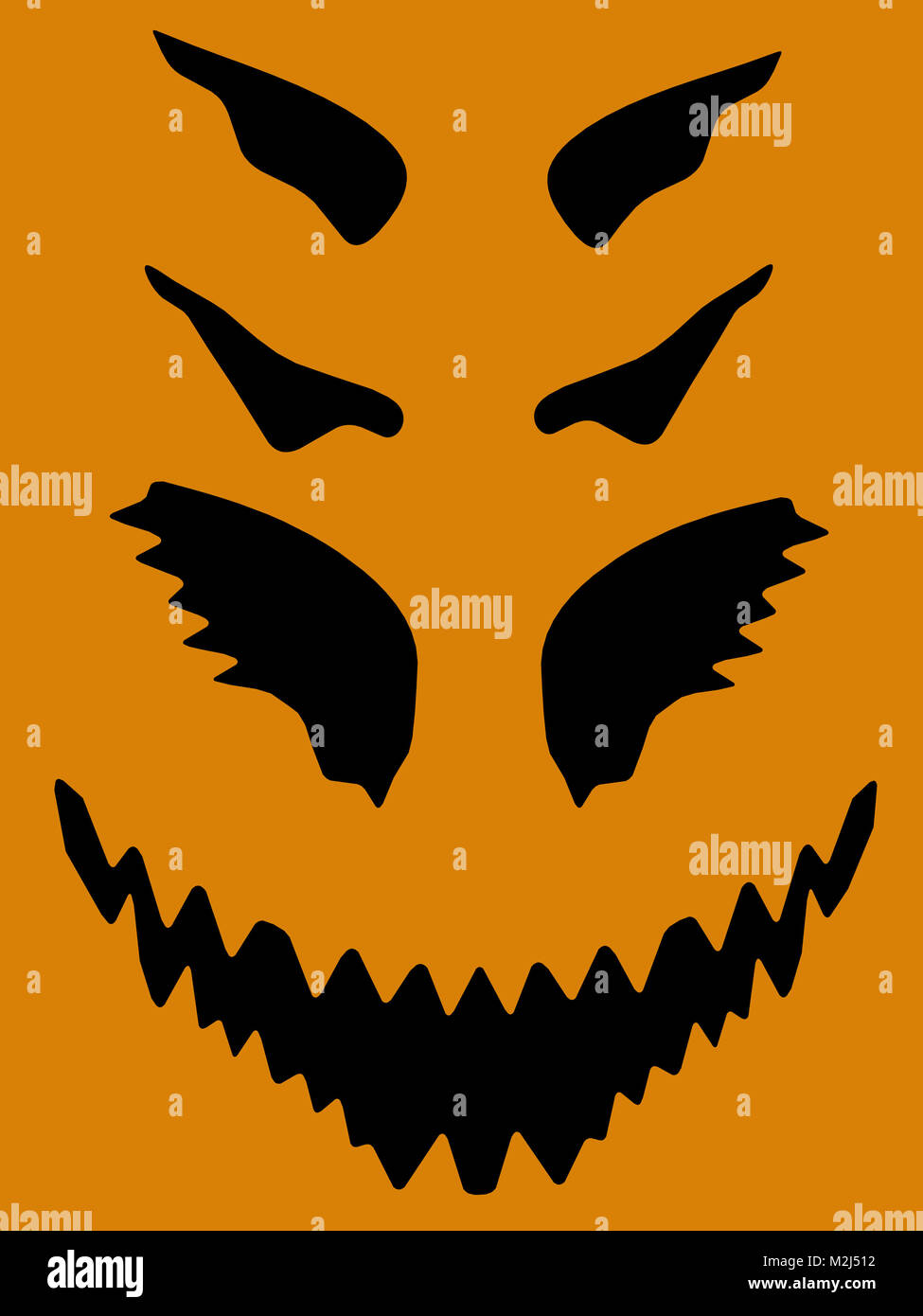 A black halloween illustration silhouette on an orange background Stock ...