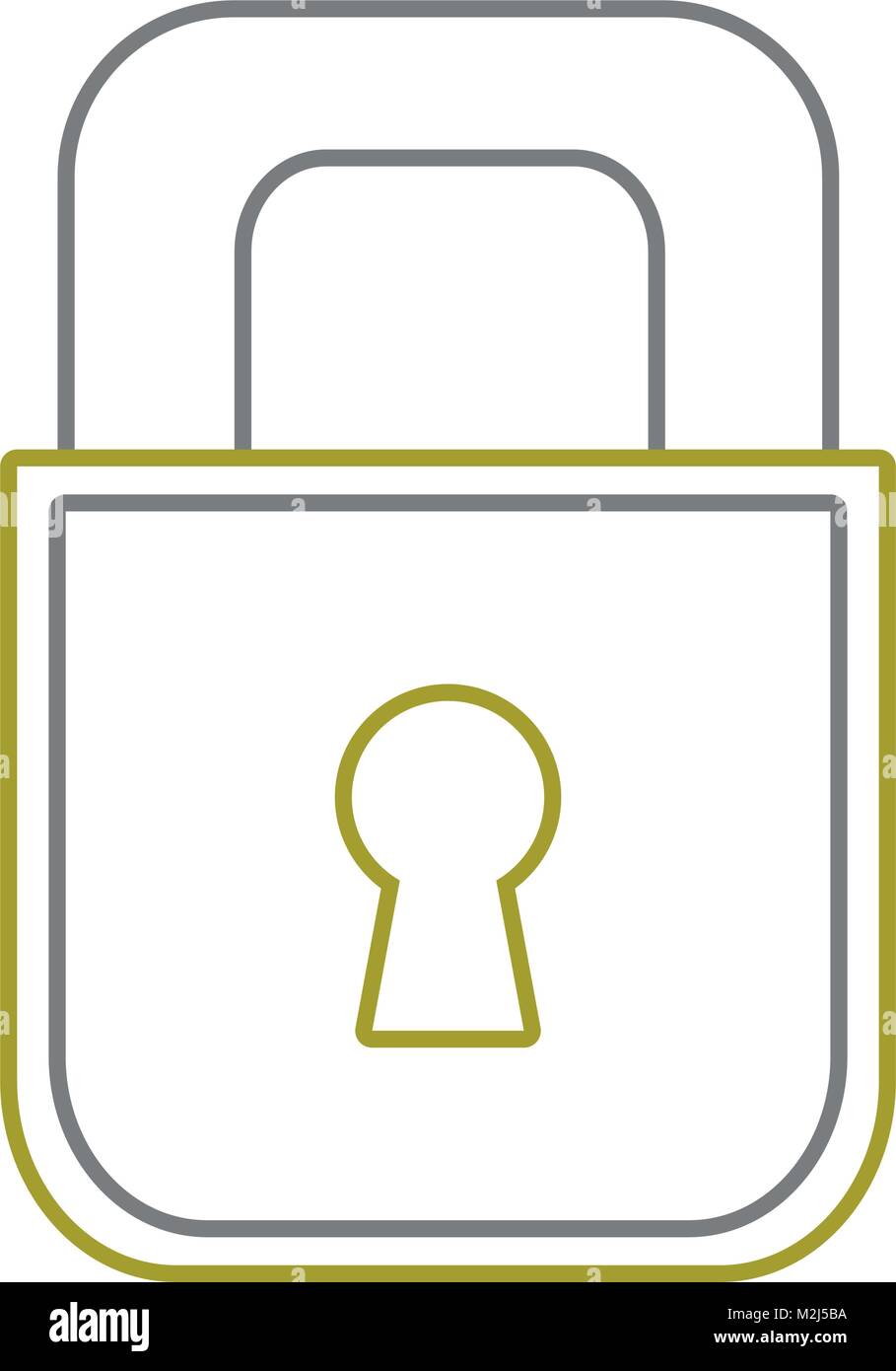 yellow line padlock object to security and protection symbol Stock ...