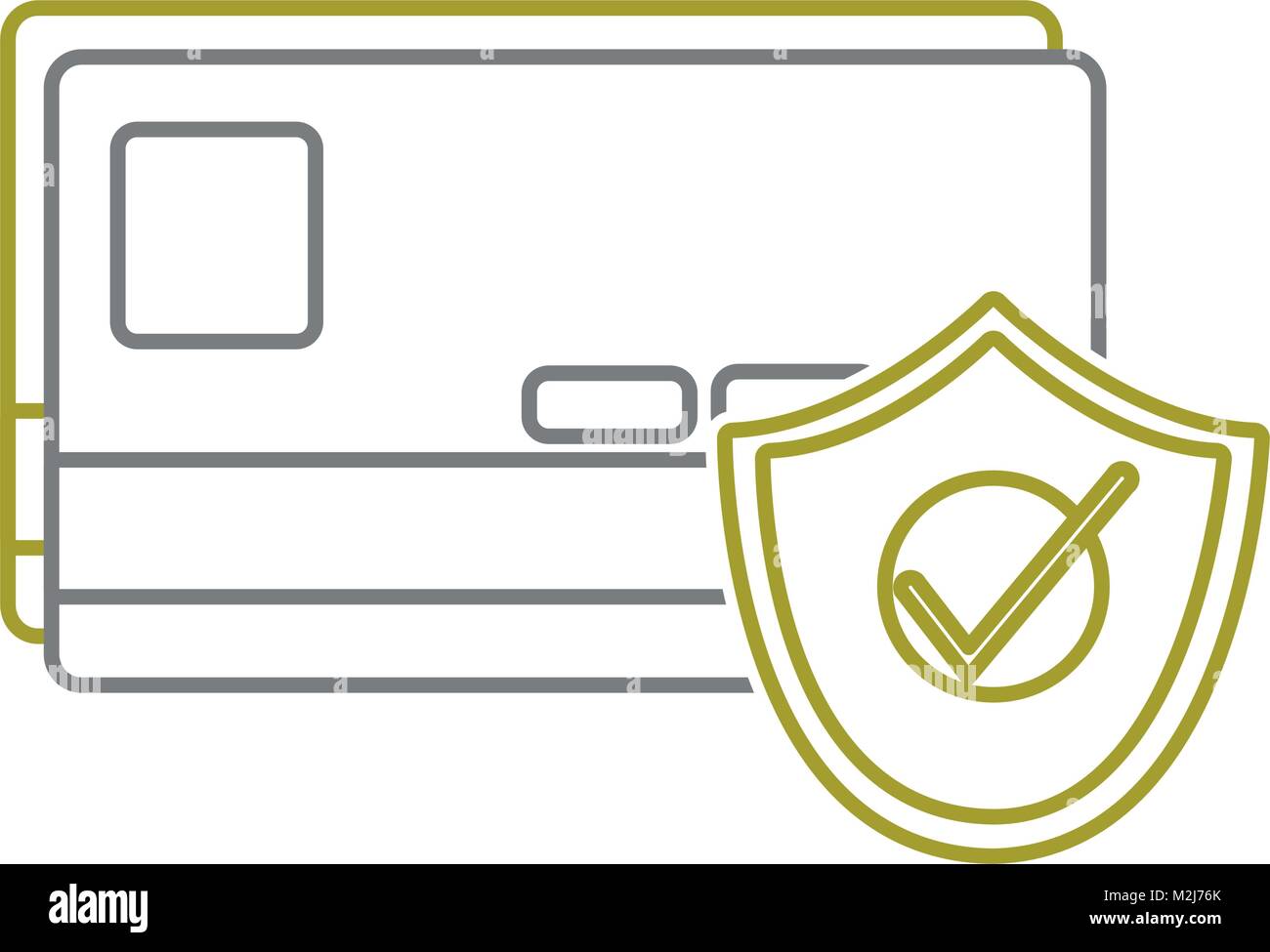 yellow line finance credit card with secuity shield Stock Vector Image ...