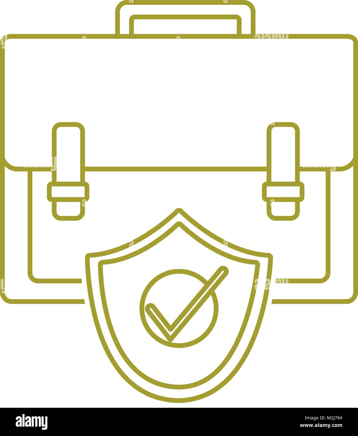 yellow line briefcase business object with security shield Stock Vector Image & Art Alamy