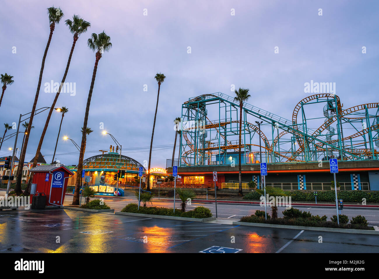 Santa Cruz Boardwalk and amusement park Stock Photo