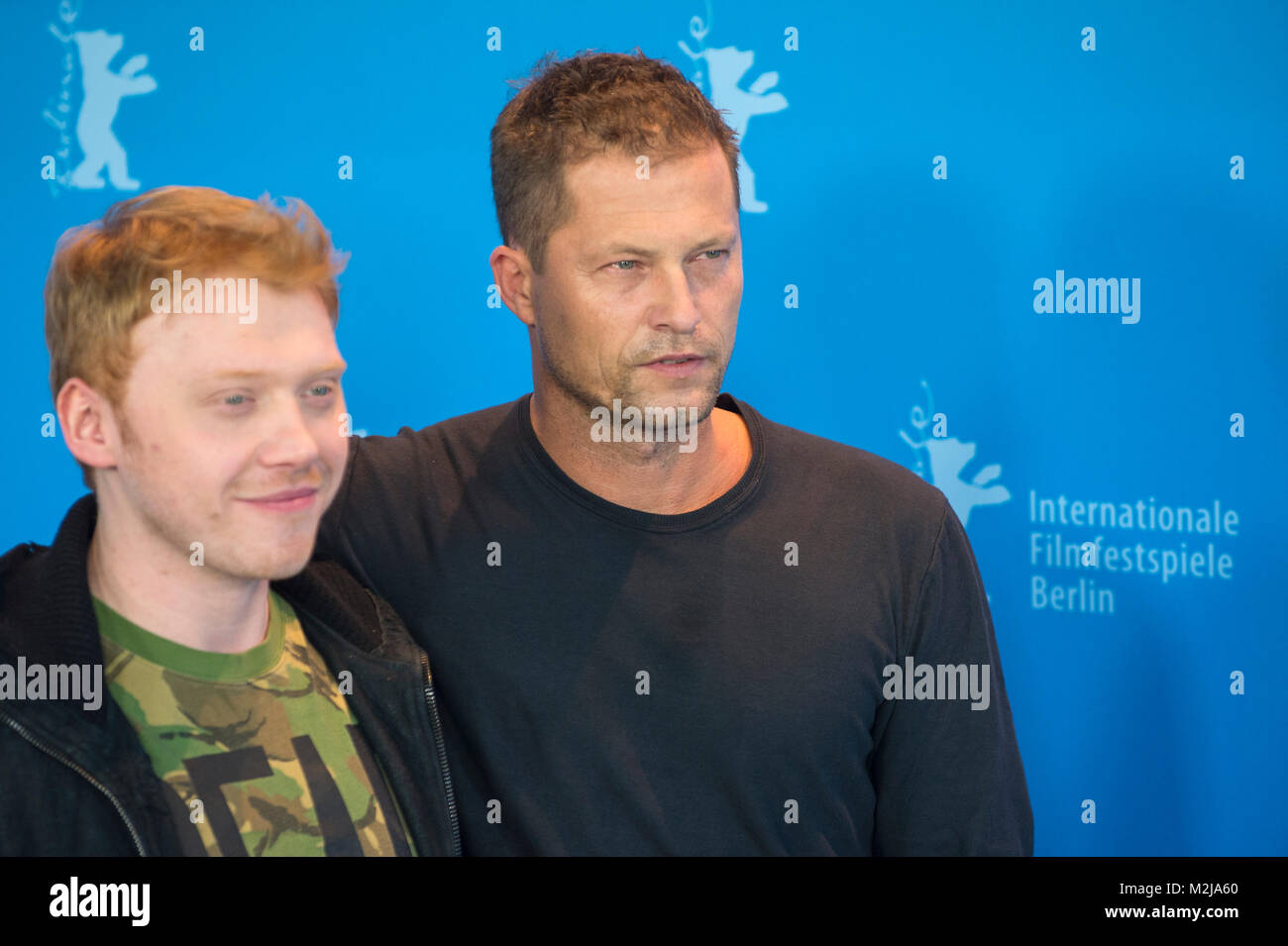 63rd Berlinale: International Film Festival in Berlin, with Fredrick Bond movie, “The necessary Death of Charlie Countryman” the actors of the movie are Shia LaBeouf, Til Schweiger and produced by Rupert Grint. (L to R) Til Schweiger, Rupert Grint, Stock Photo
