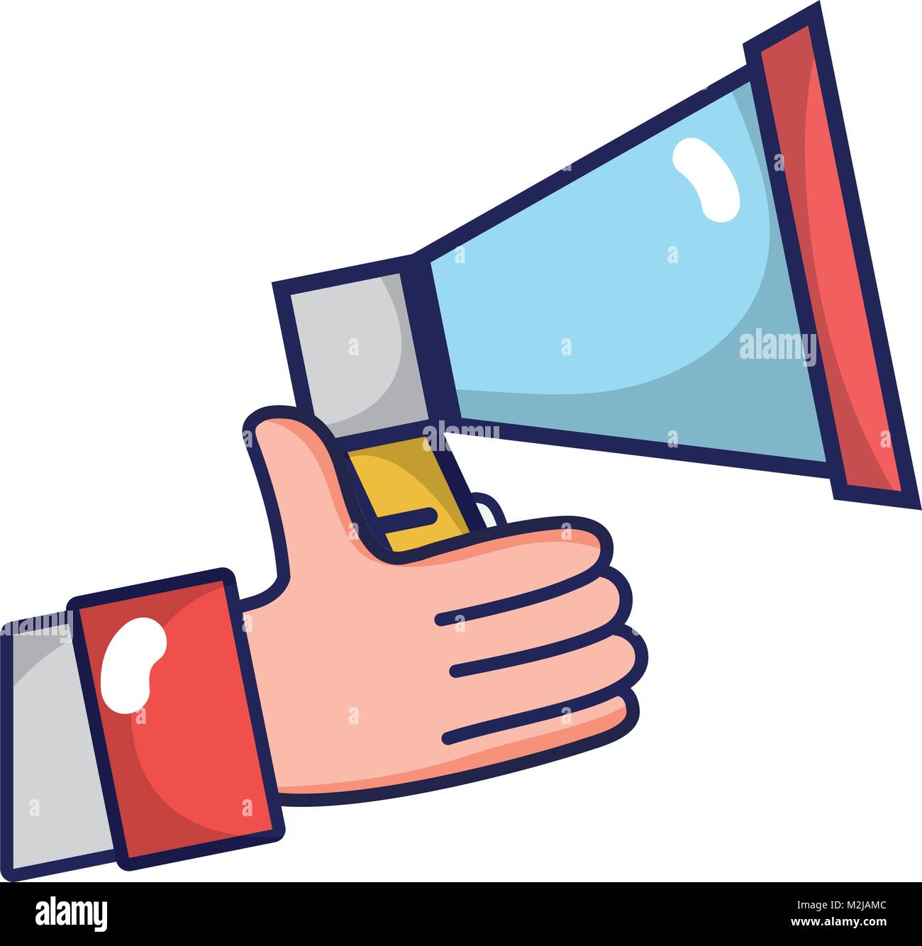 man hand with megaphone speaker message Stock Vector Image & Art - Alamy