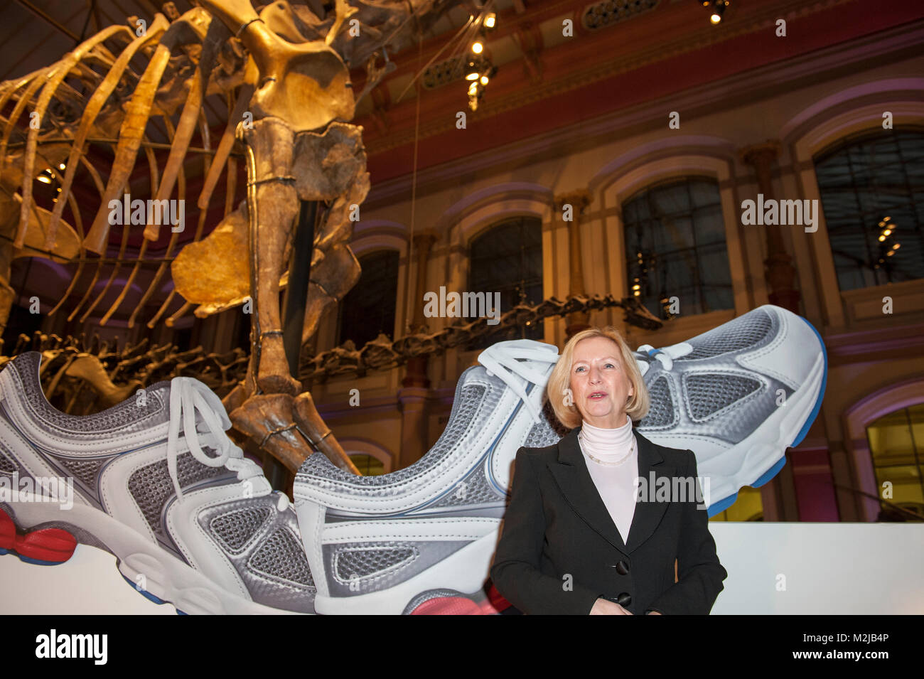 February 26th 2013, Berlin – Germany. The newlt appointed Federal Minister for Education Johanna Wanka gives her 1st speech at the Natural History Museum about Science. Is the begining of the year of science. Credit: © Gonçalo Silva/Alamy Live news. Stock Photo