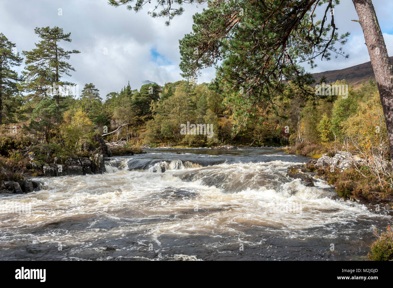The beauty of Scotland's rivers Dog Falls Glen Affric in the Scottish Highlands Stock Photo