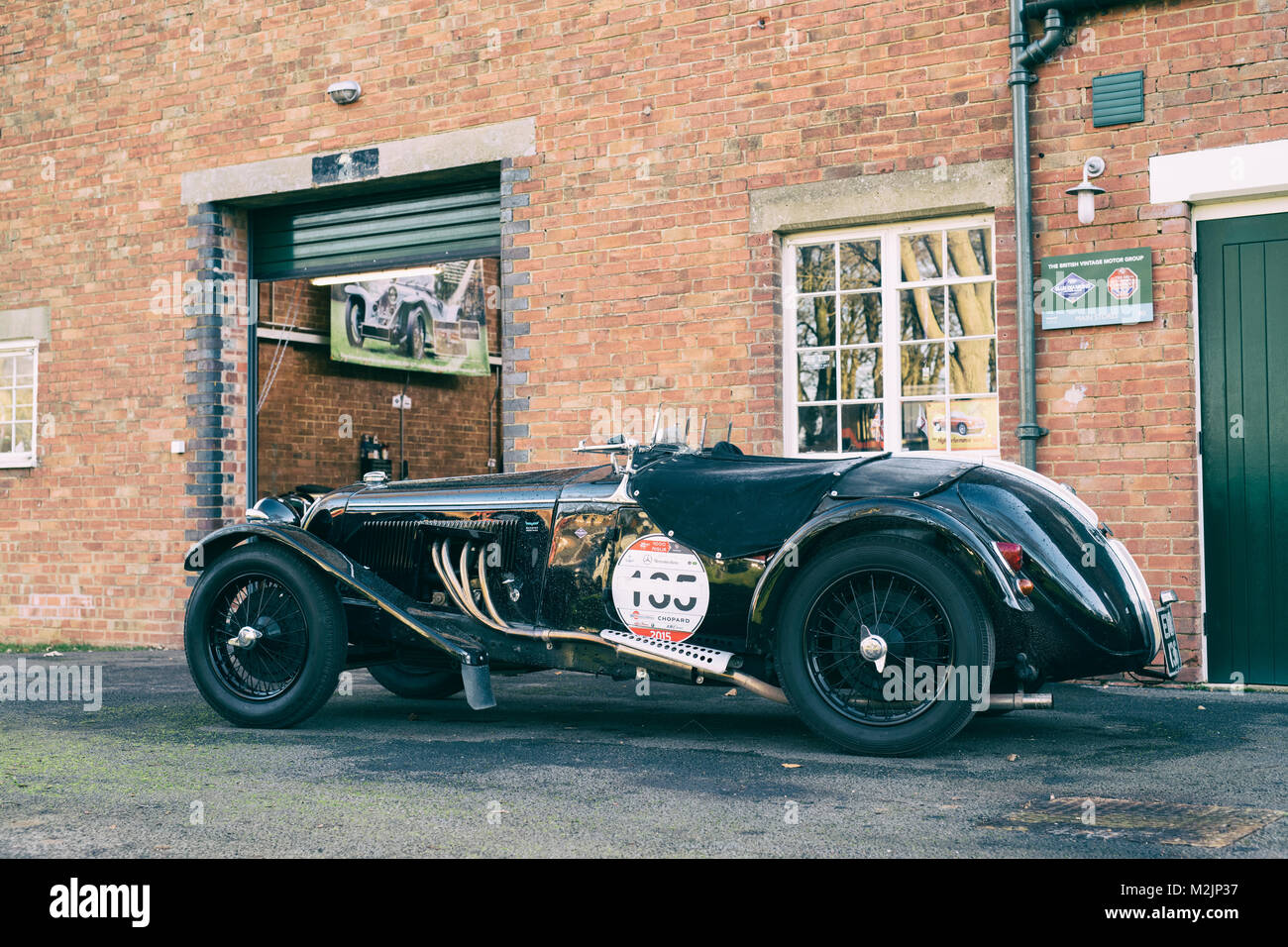 Vintage 1938 Riley Sprite at Bicester heritage centre. Bicester, Oxfordshire, England Stock Photo
