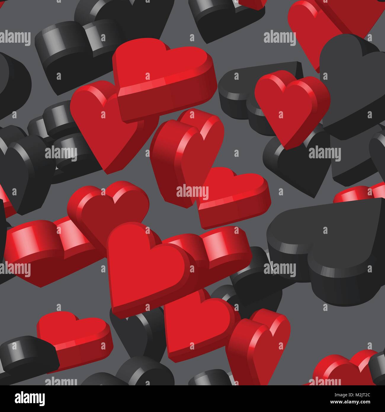 Seamless red black heart pattern hi-res stock photography and images ...