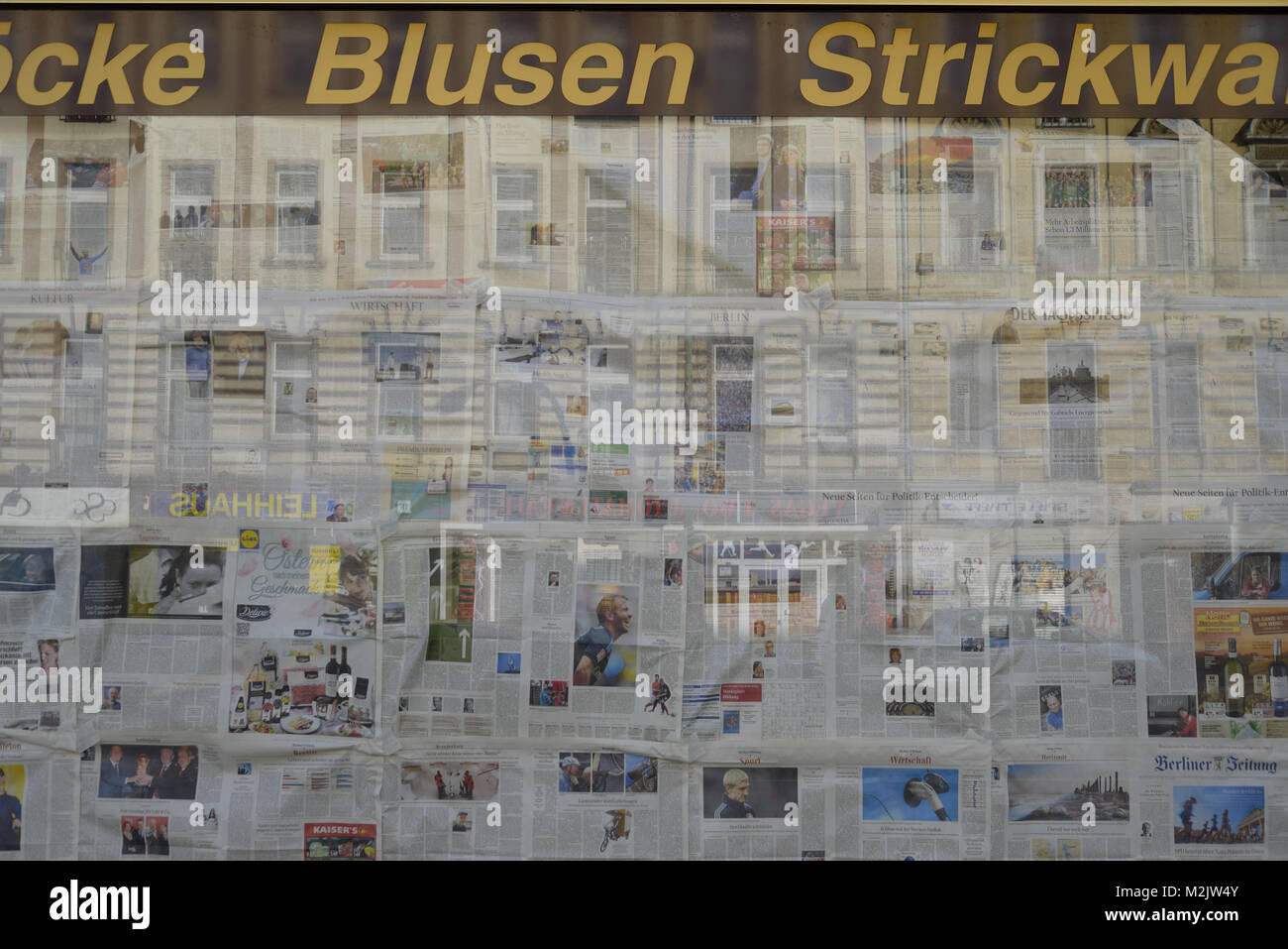 Shop window of a former shop in  Berlin-Neukoelln: GERMANY, BERLIN, (c) J.A.Fischer - Gross Wittfeitzen 8 - 29496 Waddeweitz - phone 0152018497 Stock Photo