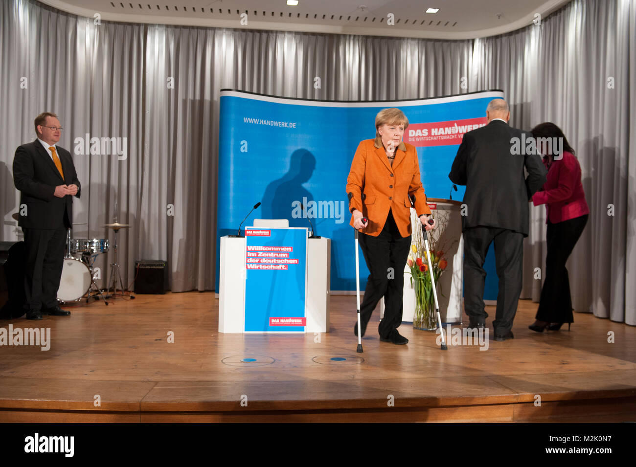 German Chancellor Angela Merkel Cdu Gave A Speech At The