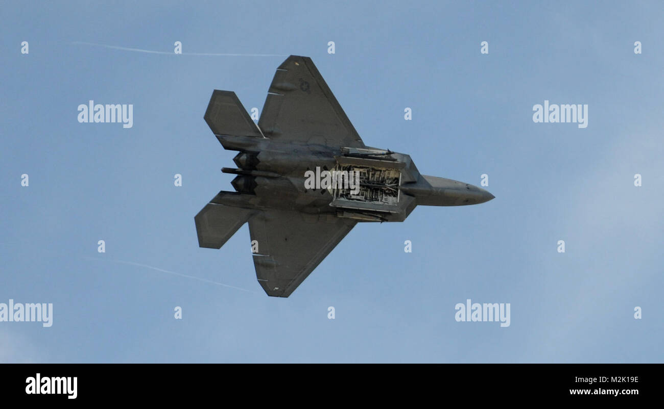 F 22 Raptor Displays Internal Weapons Bay By Eucom Stock