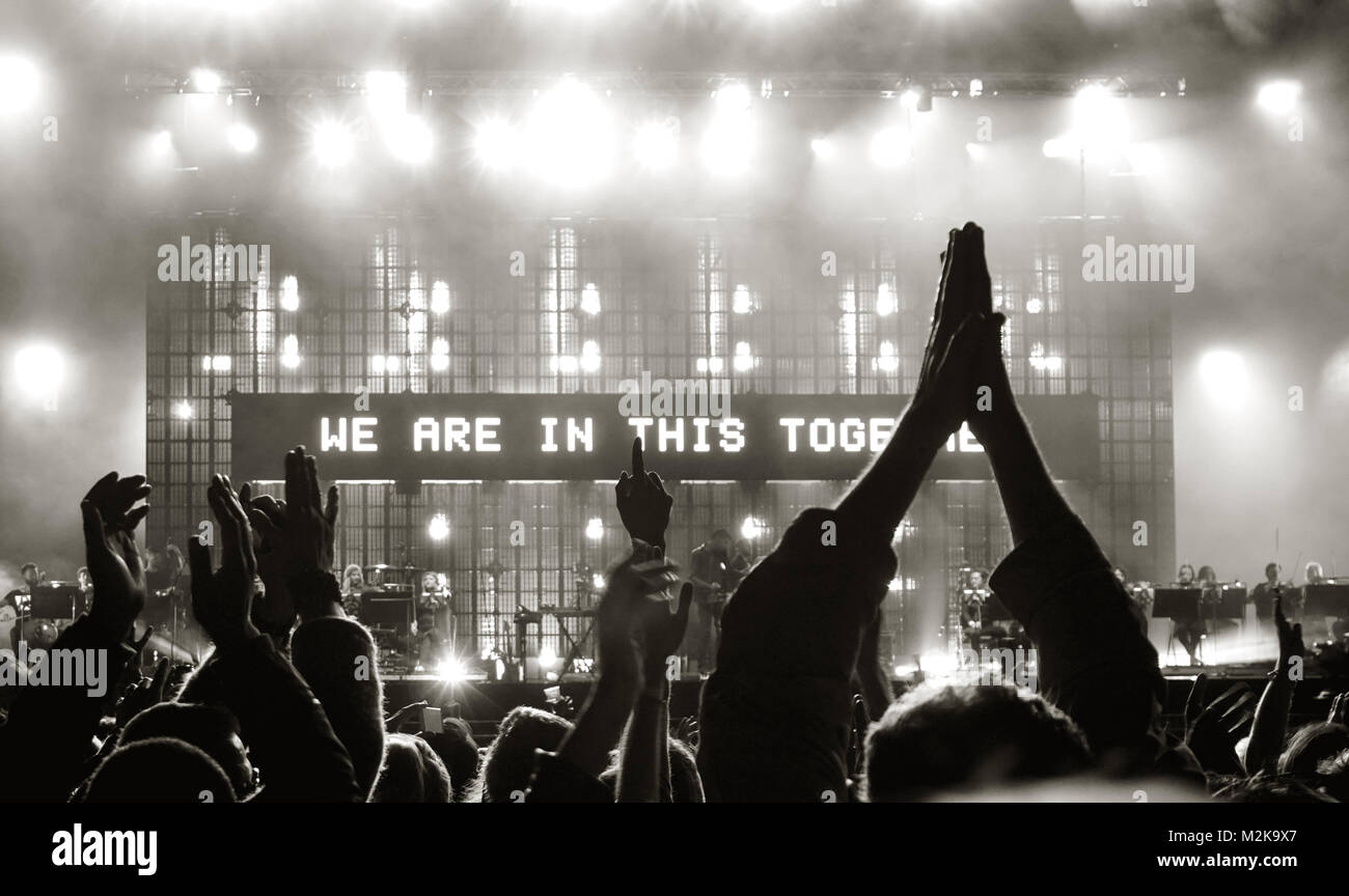 Massive Attack in concert at British Summer Time in Hyde Park Stock Photo