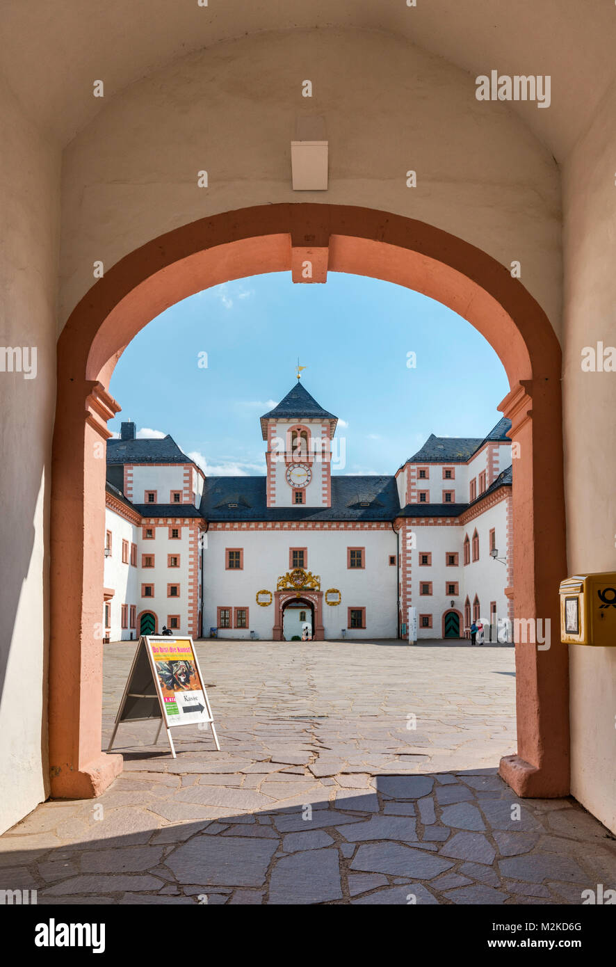 Main entrance, gateway at Augustusburg Hunting Lodge Castle