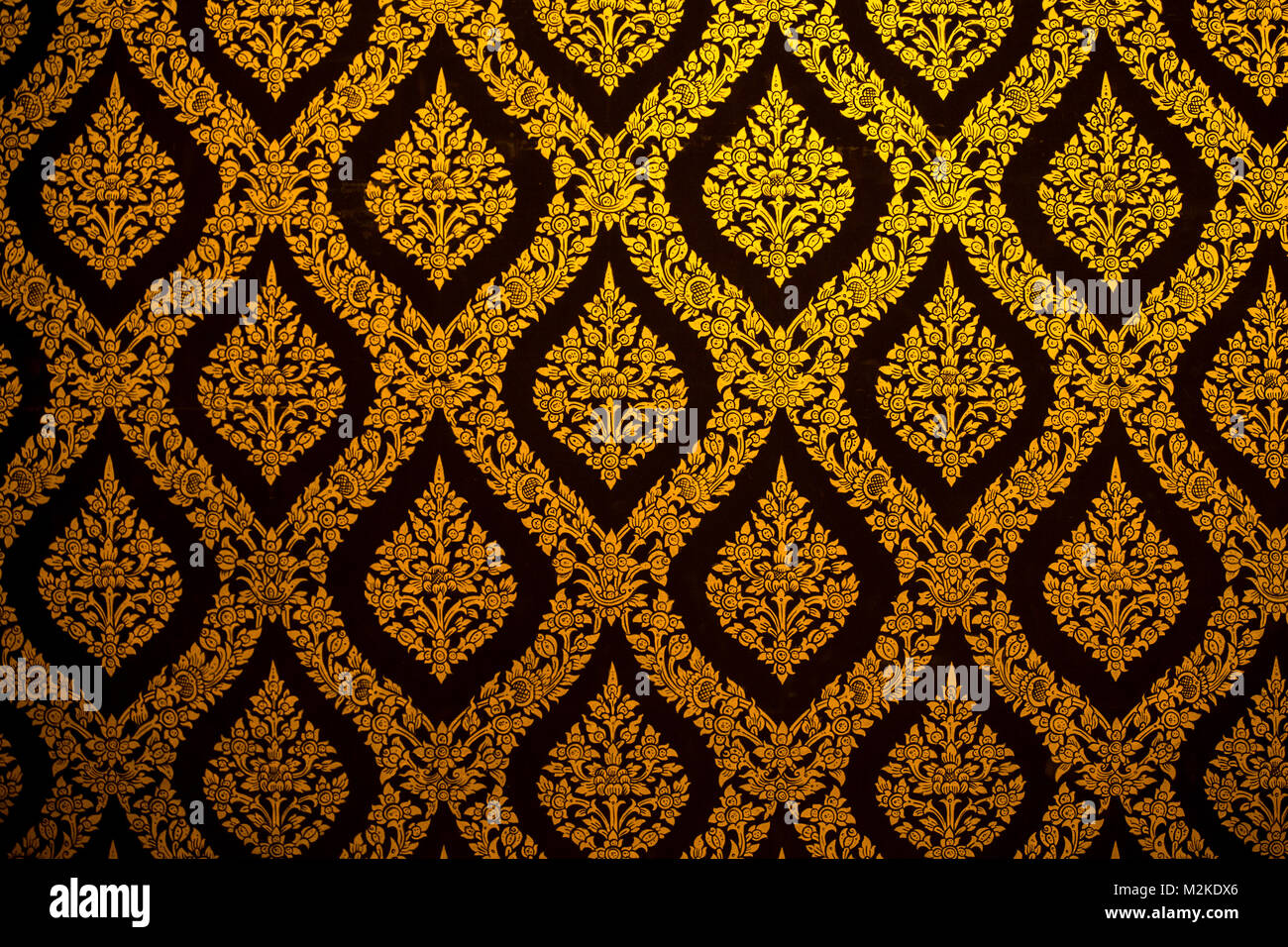 Thai pattern wallpaper culture art background in Temple Stock Photo - Alamy