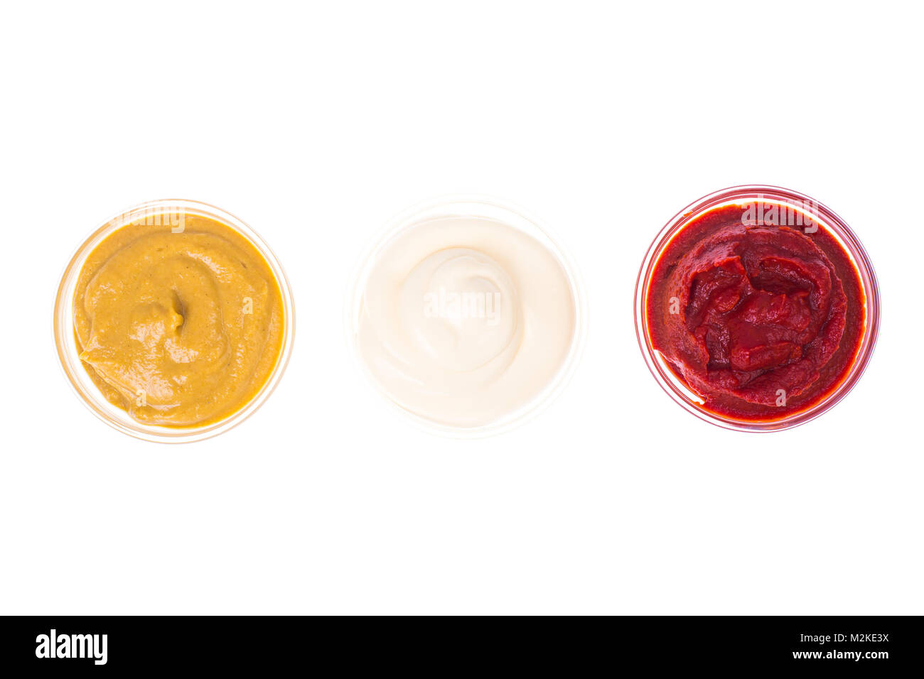 Set of three classic sauces-mayonnaise, ketchup and mustard Stock Photo ...