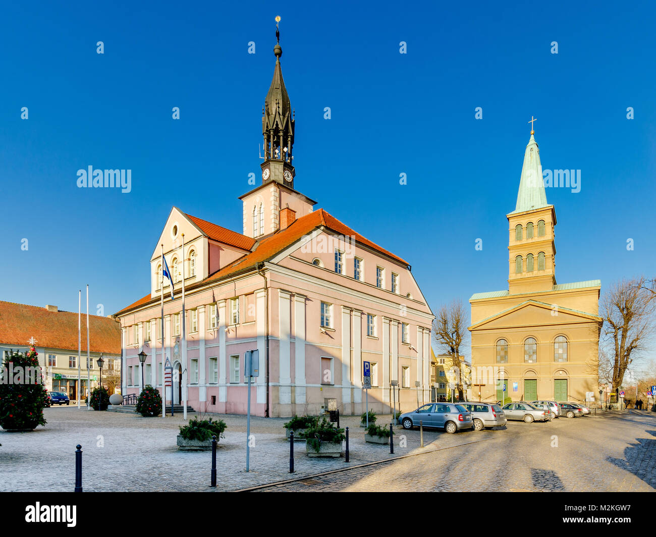 Town hall and St. Adalbert church, Miedzyrzecz (ger. Meseritz), Lubusz