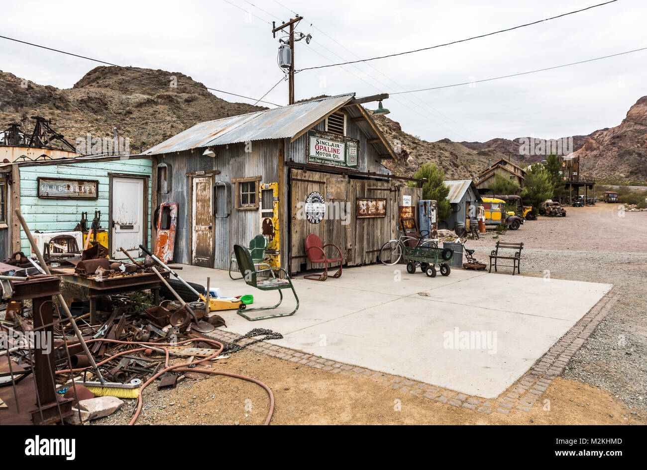 NELSON , USA JUNE 10 Old wooden house and rusty old fuel pump in