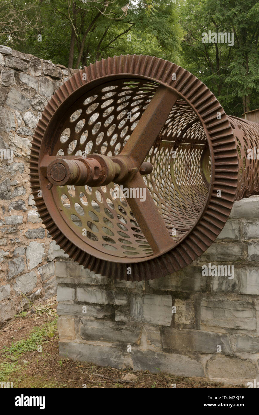 Lime kiln and equipment at a historic site near Frederick Maryland is
