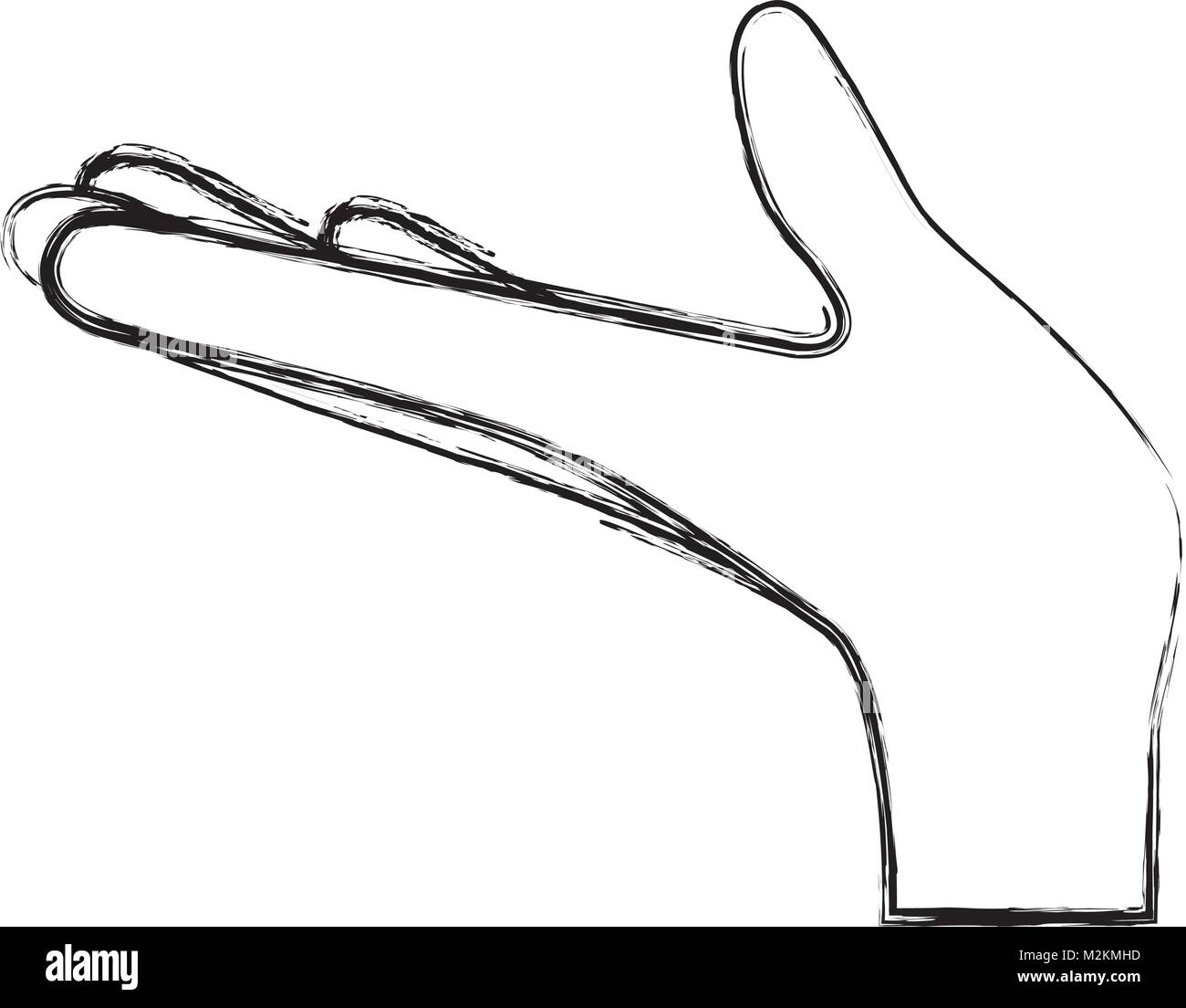 arm extended hand gesture on blurred silhouette Stock Vector Image