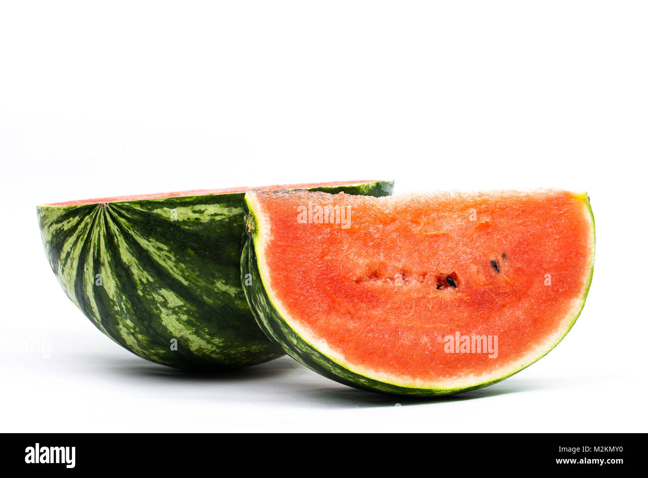 Sliced ripe watermelon isolated on white background Stock Photo - Alamy