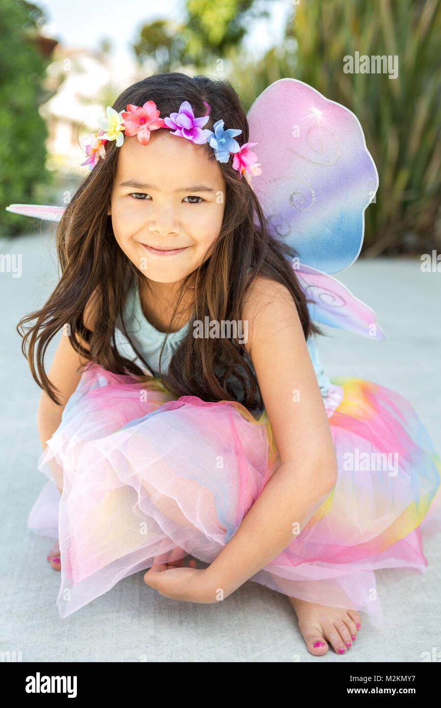 Cute little girl dressed up as a fairy Stock Photo - Alamy