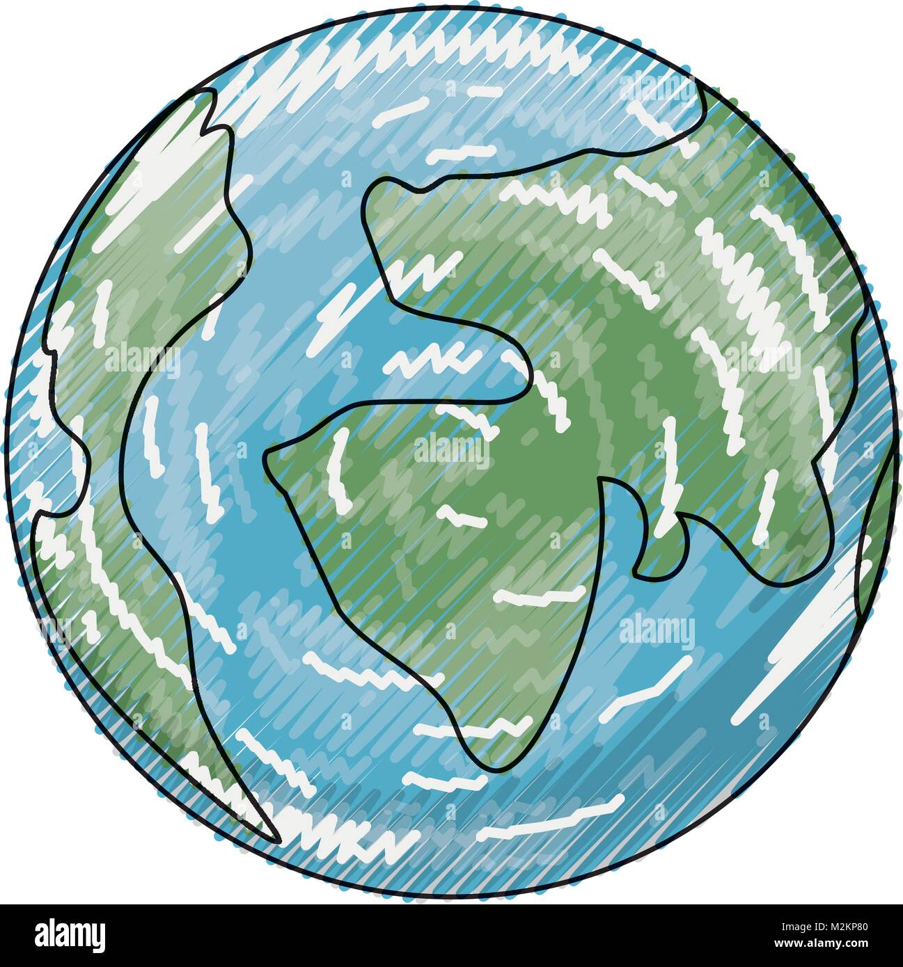 Map Of The World On Color Crayon Silhouette Stock Vector Image Art Alamy