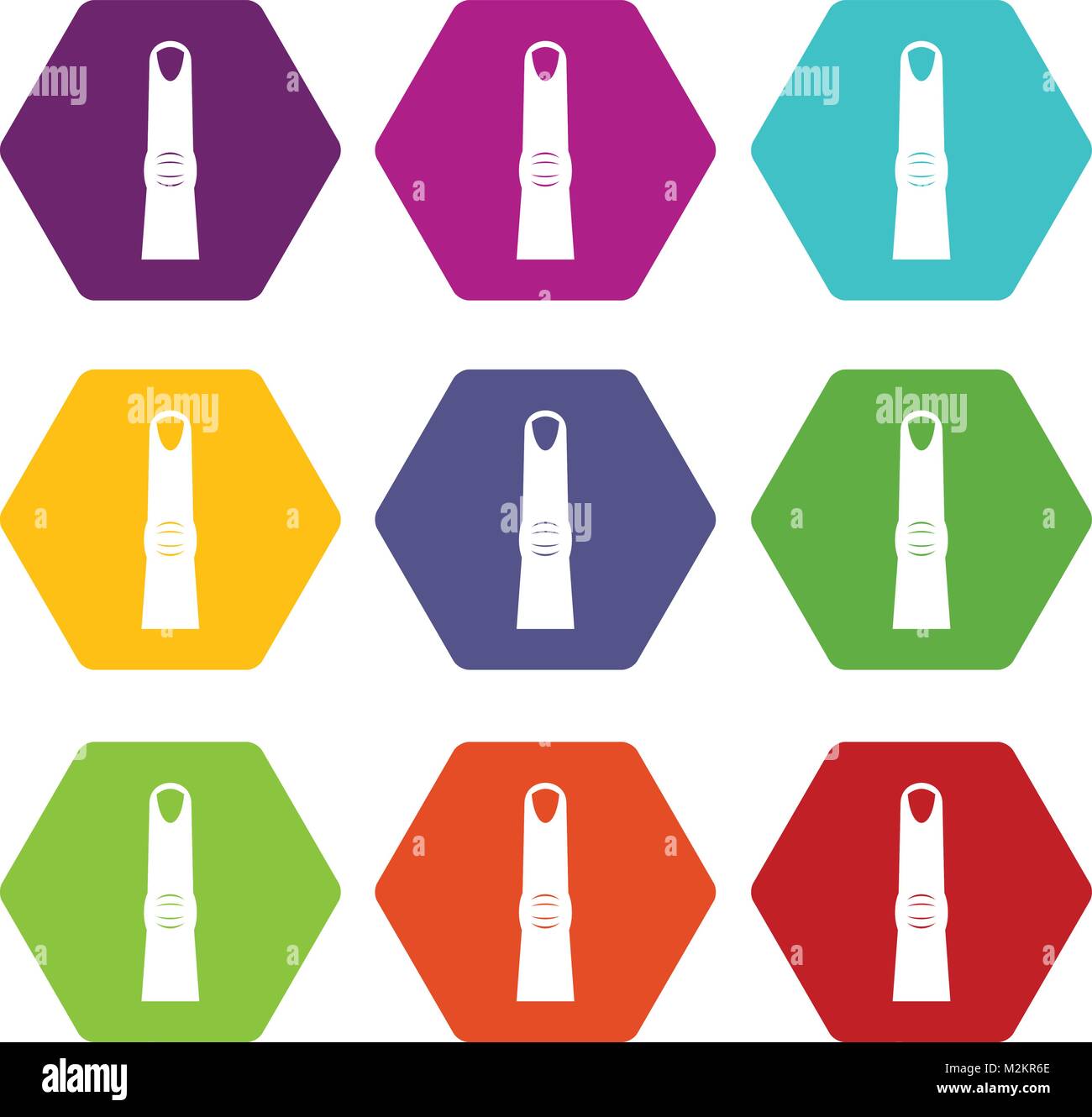 Finger icon set color hexahedron Stock Vector Image & Art - Alamy