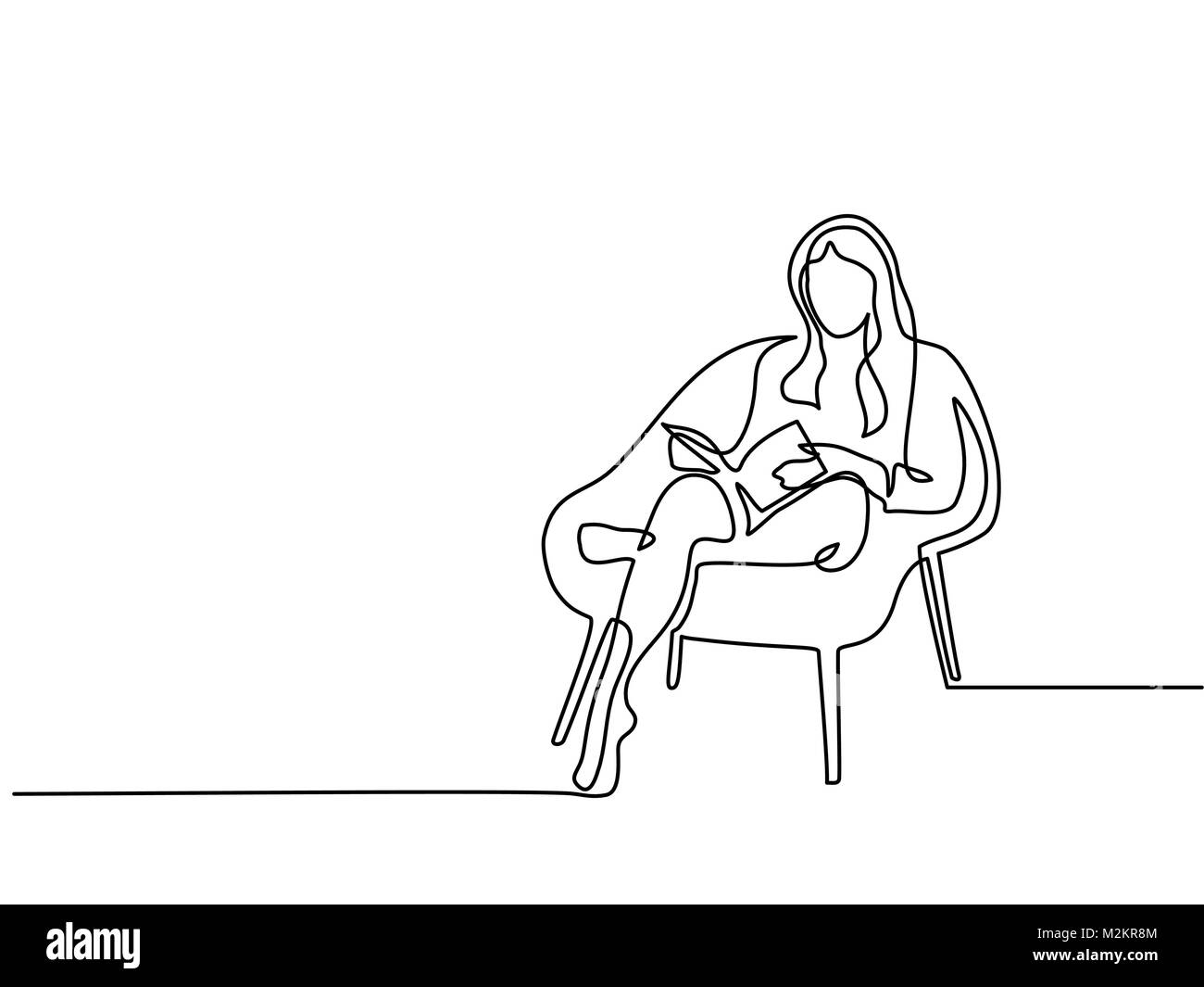 Continuous line drawing woman hi-res stock photography and images - Alamy