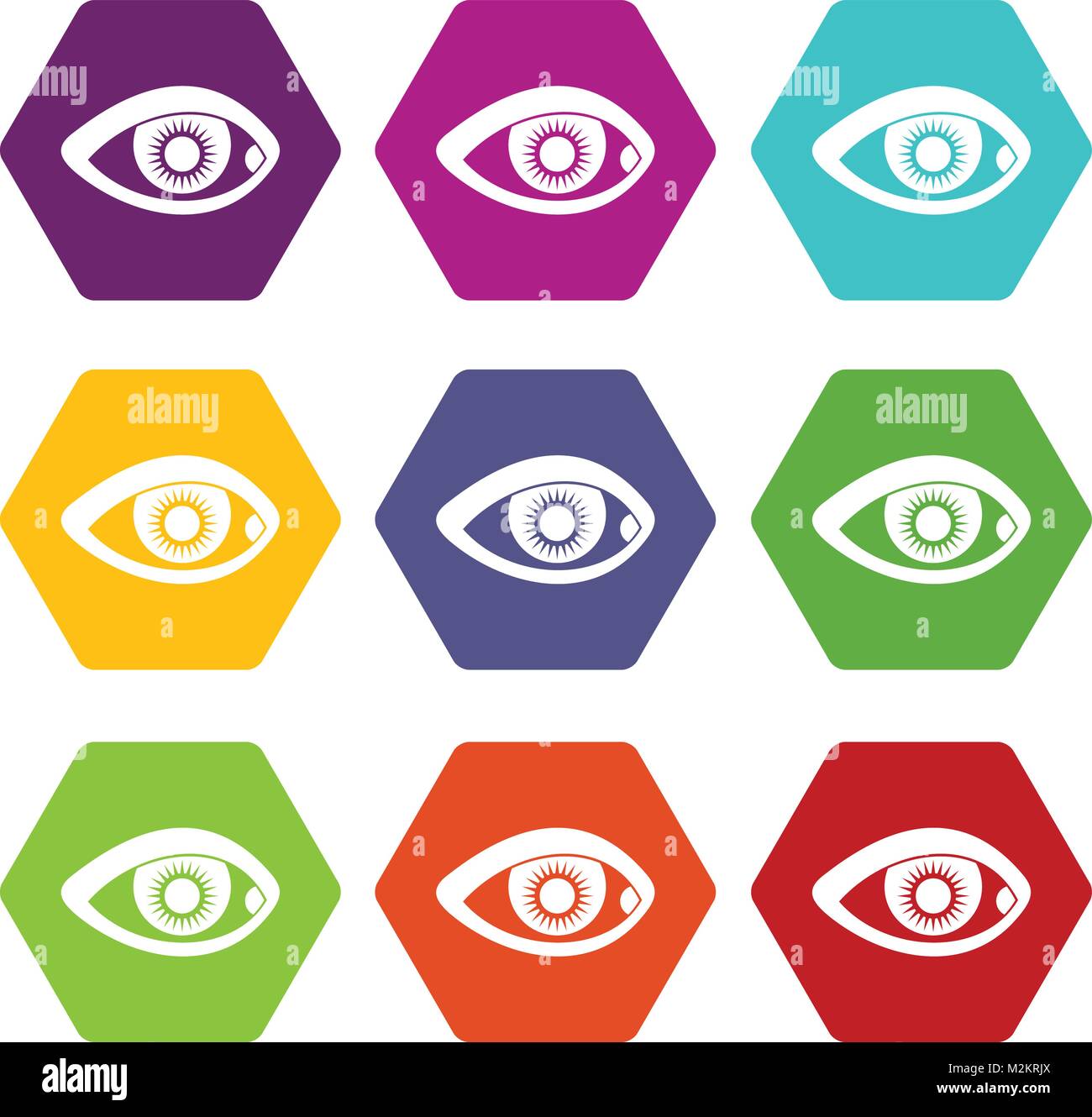 Eye icon set color hexahedron Stock Vector Image & Art - Alamy