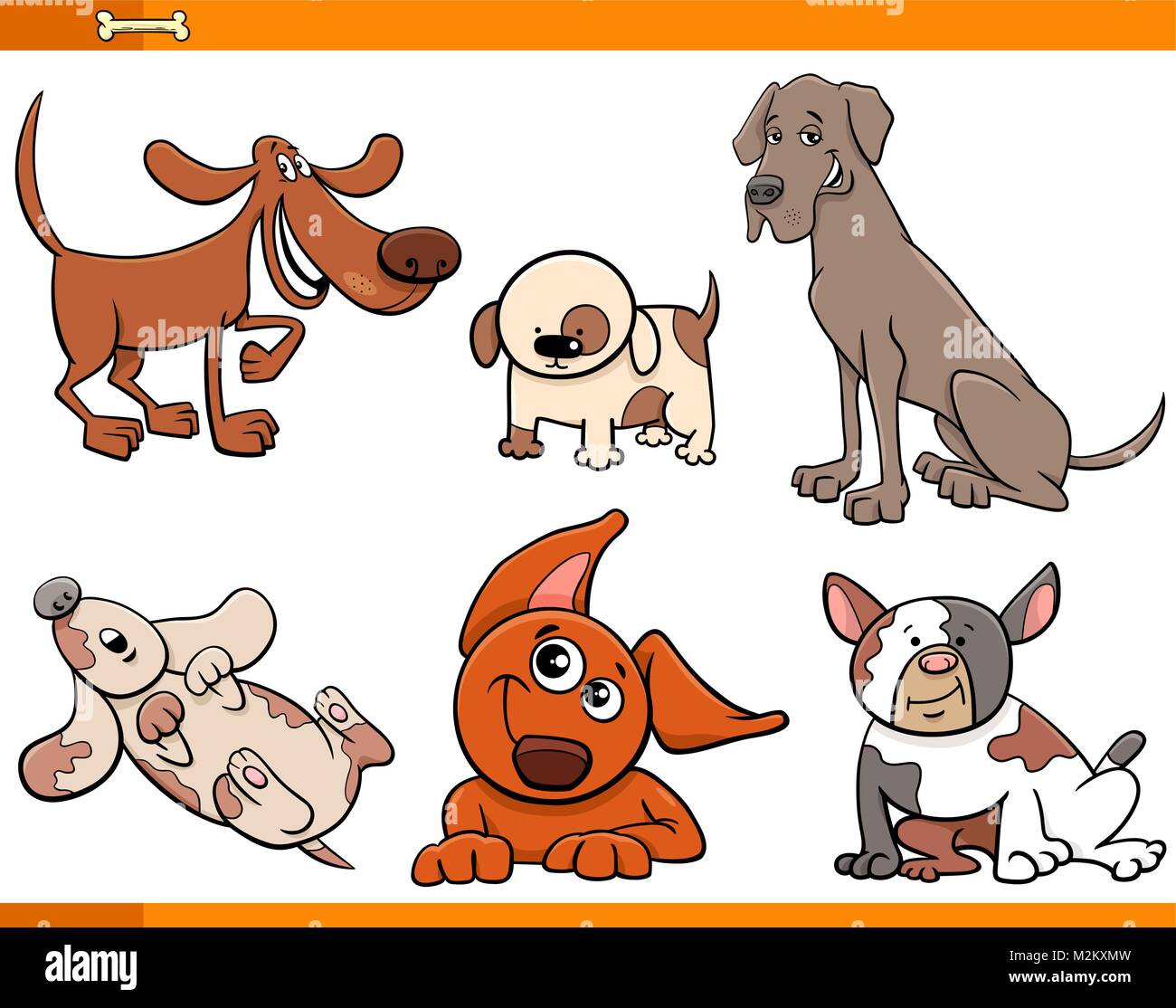 Cartoon Illustration of Funny Dogs Animal Characters Collection Stock ...