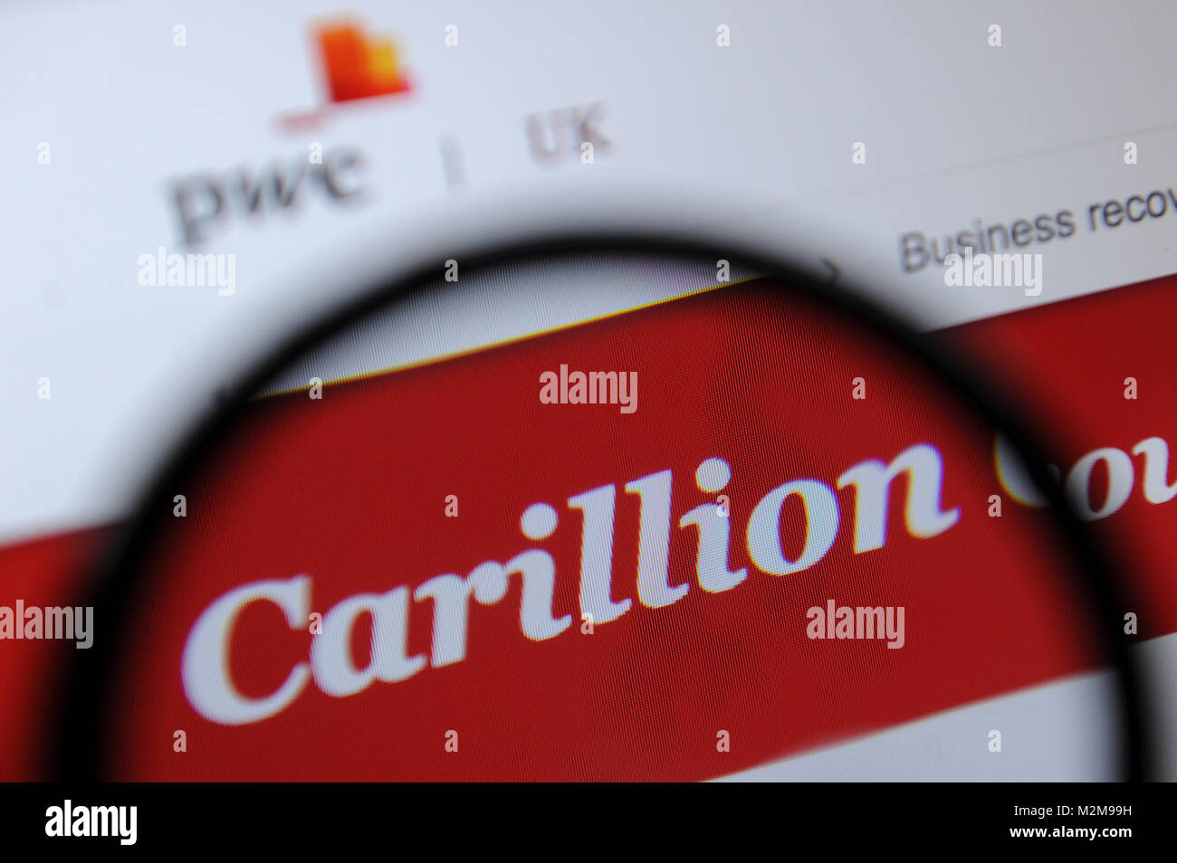 The Carillion Group logo on PWC website Stock Photo