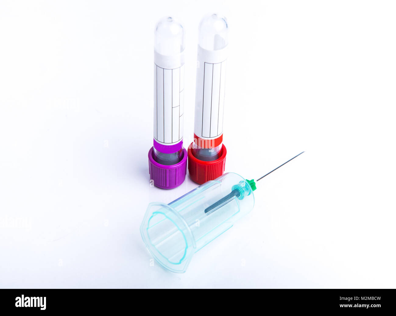 Vacutainer Blood Collection Pre Attached Holder With Two Tube Blood Collection Edta Tube Isolated On White Background Stock Photo Alamy