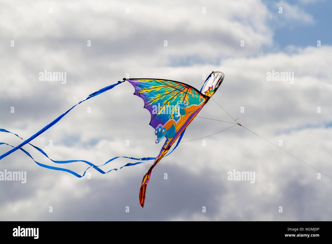 Dragon kite flying in the sky Stock Photo Alamy