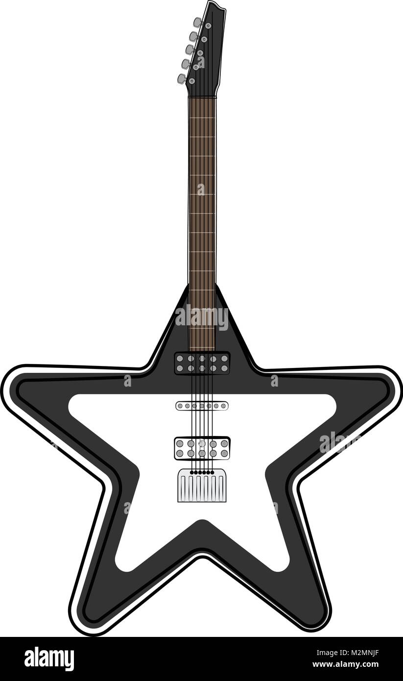 Star shaped electric guitar. Musical instrument Stock Vector Image