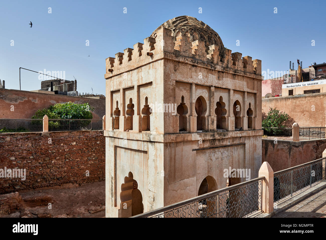 Almoravid Koubba in medina of Marrakesh, Morocco, Africa Stock Photo