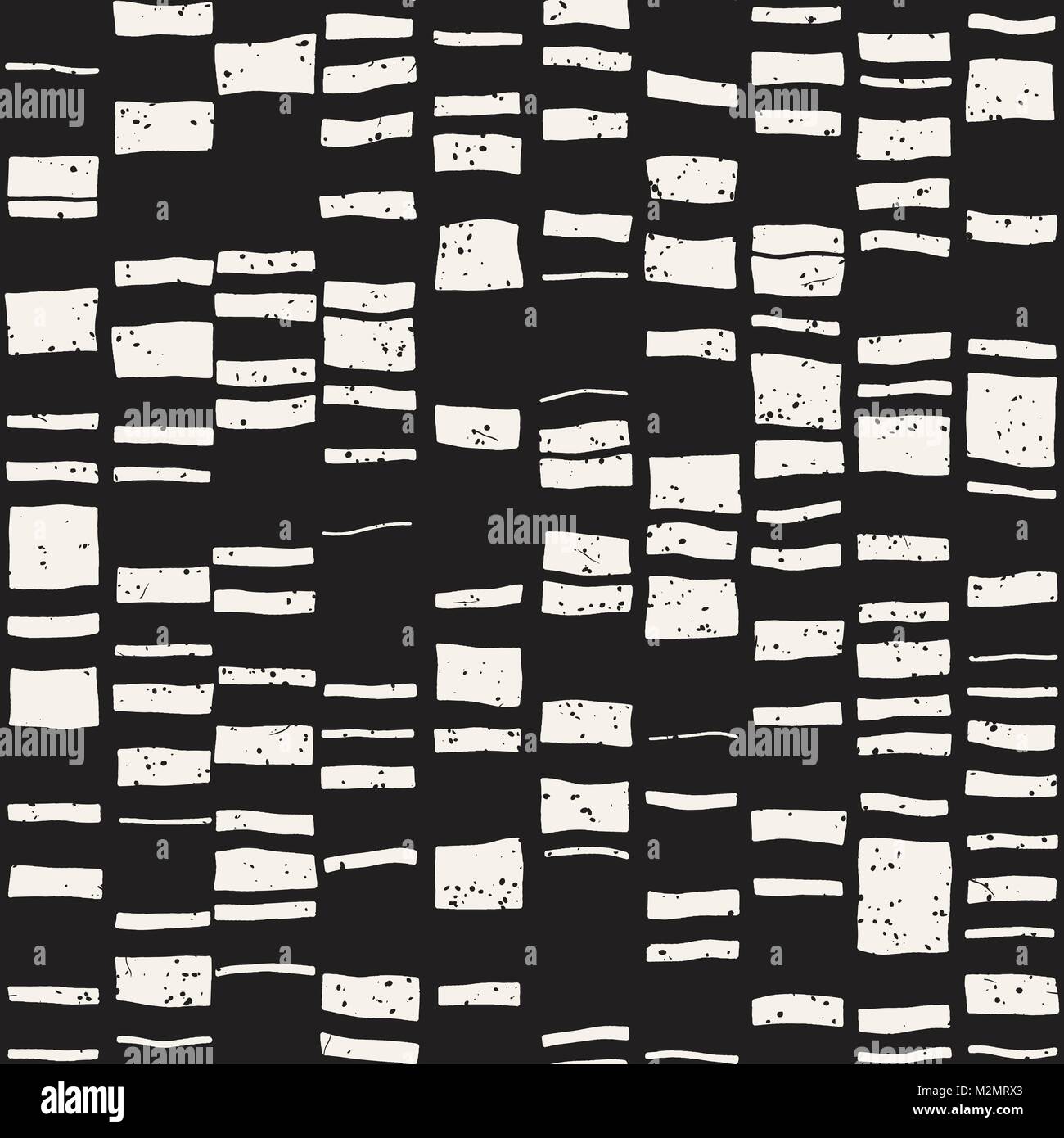 Vector seamless freehand pattern. Doodle monochrome print with hand ...