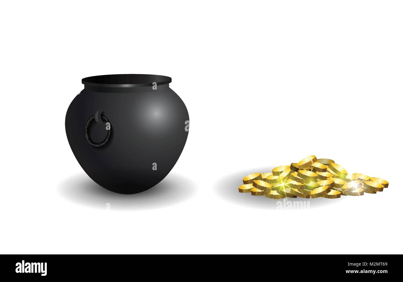 Witches cauldron with potion isolated on white background Stock Vector ...