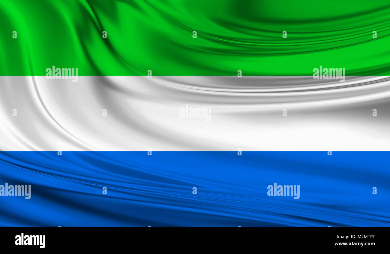 National waving flag of Sierra Leone on a silk drape Stock Photo - Alamy