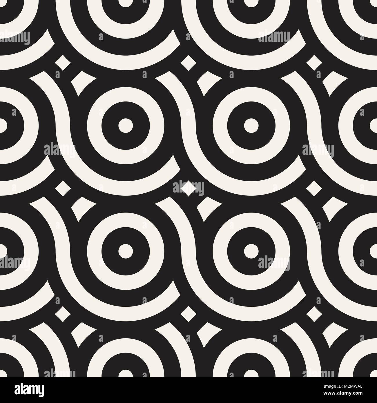 Round Line Texture Vector seamless rounded lines texture. Modern geometric circular shape ...