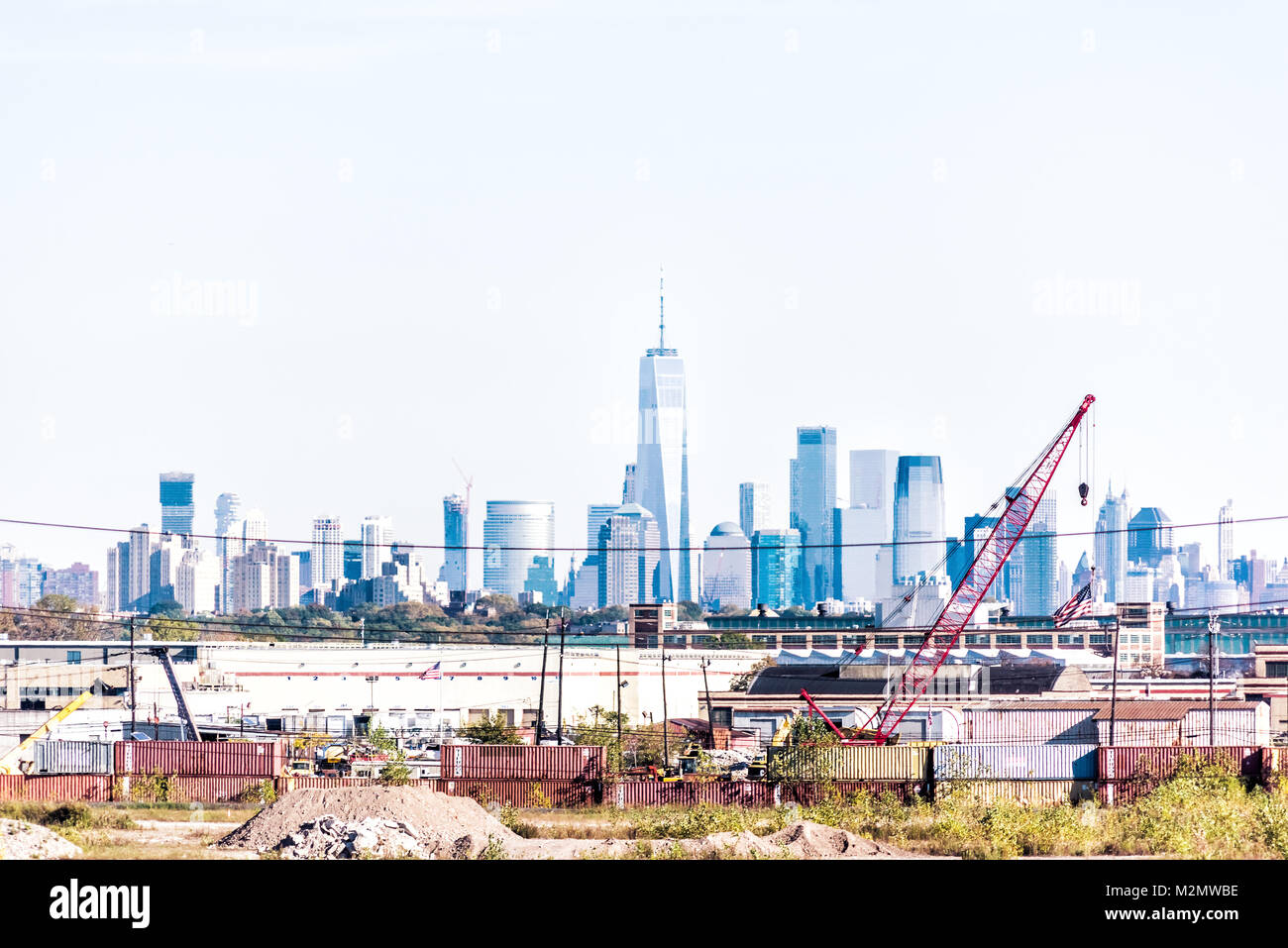 Elizabeth, USA October 27, 2017 Industrial factory complex in New