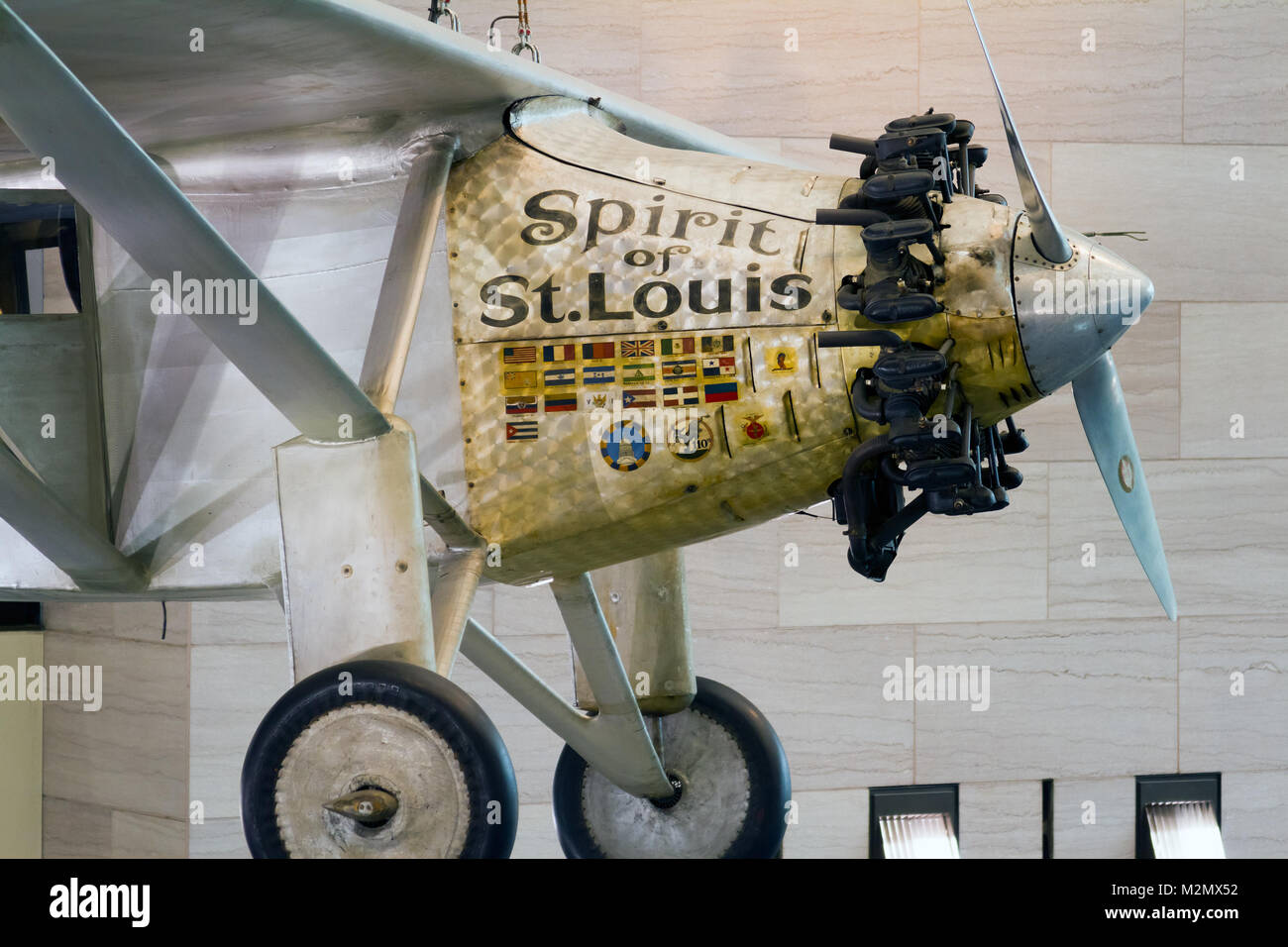 WASHINGTON D.C., USA - MAY 11, 2016: Spirit of St Louis aircraft, Charles Lindbergh at the Smithsonian National Air and Space Museum in Washington D.C Stock Photo