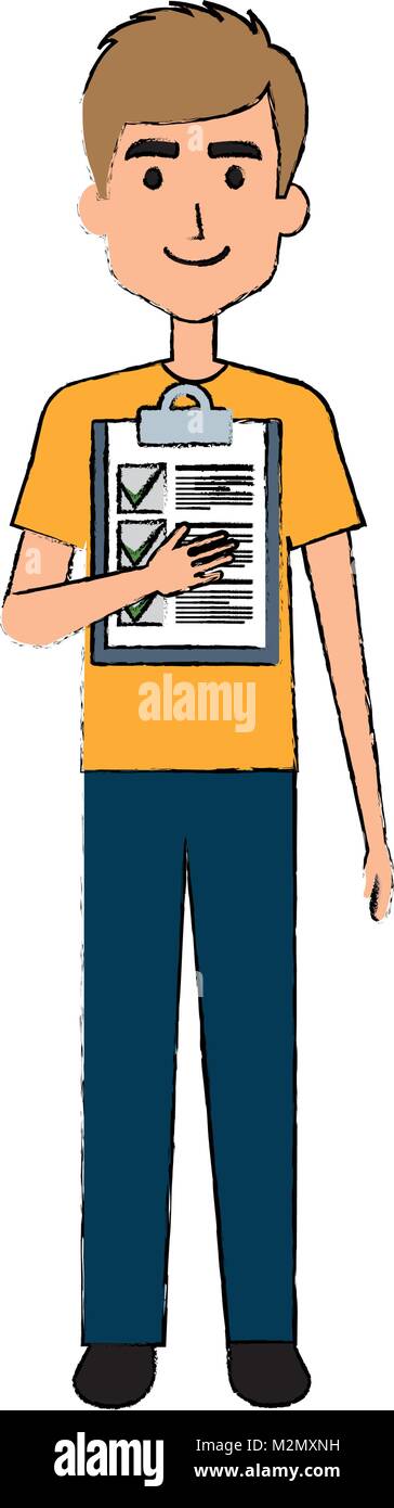 Checklist deliveryman Stock Vector Images - Alamy