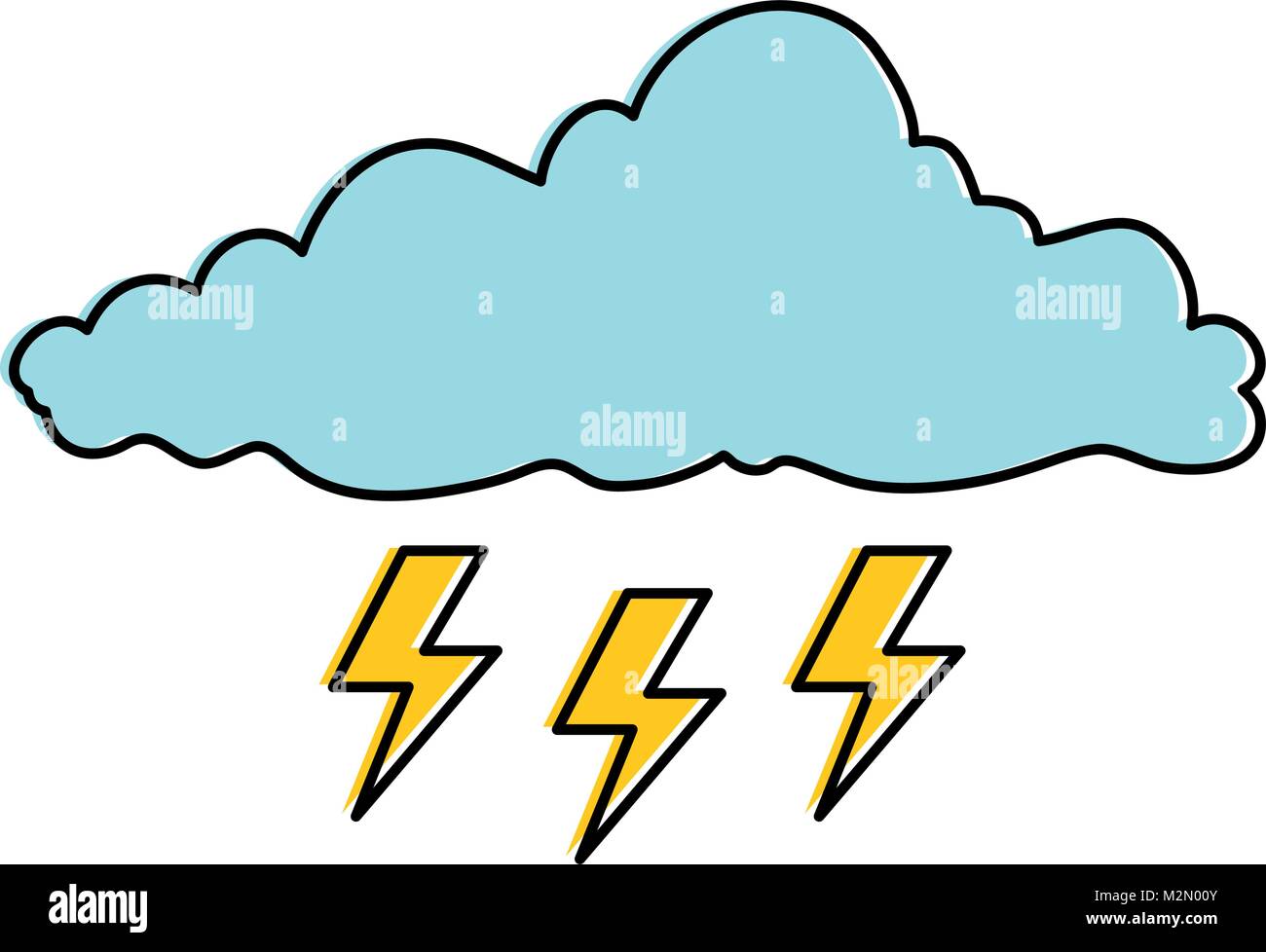 weather cloud rainy with ray Stock Vector Image & Art - Alamy