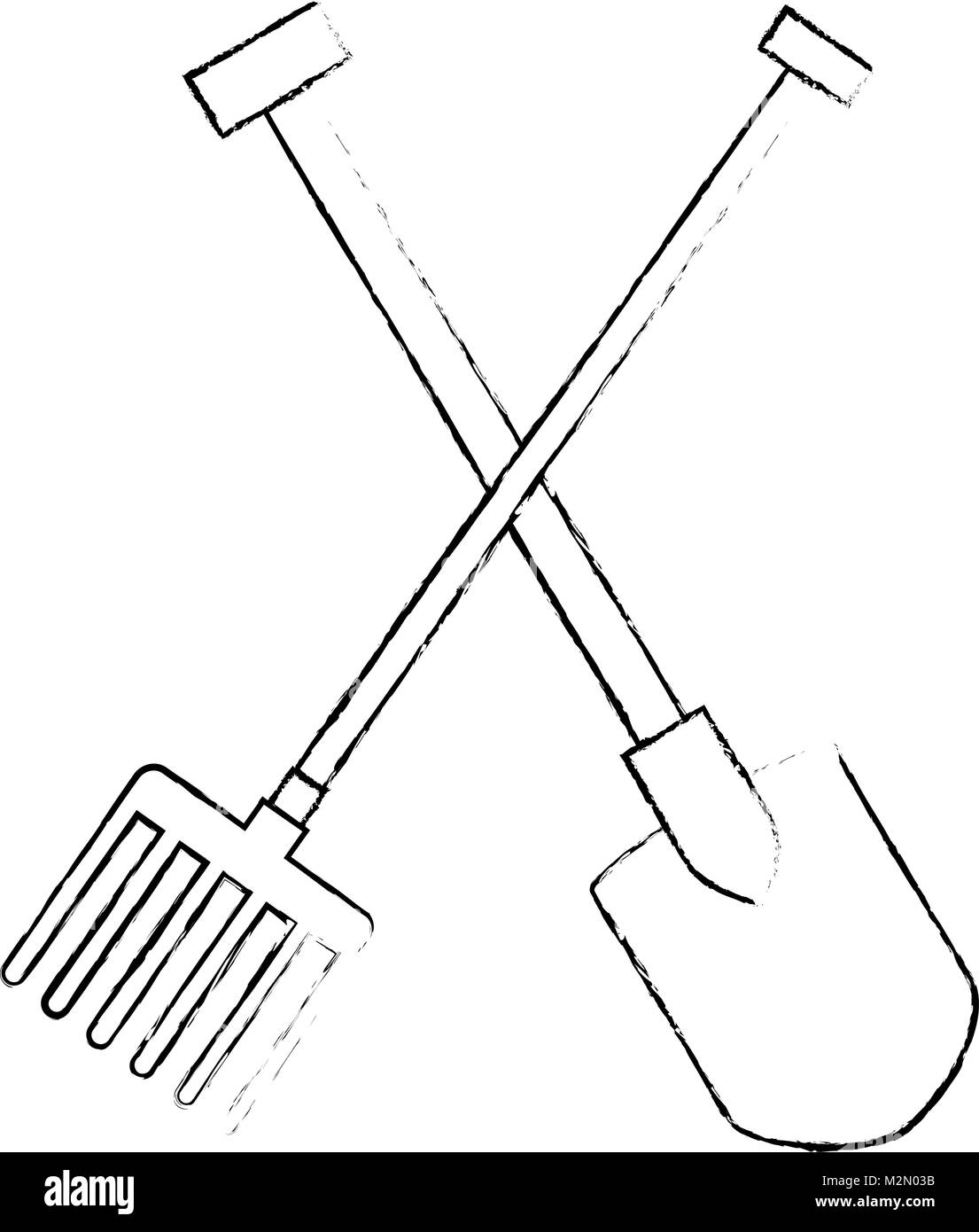gardening shovel and rake isolated icon Stock Vector Image & Art - Alamy