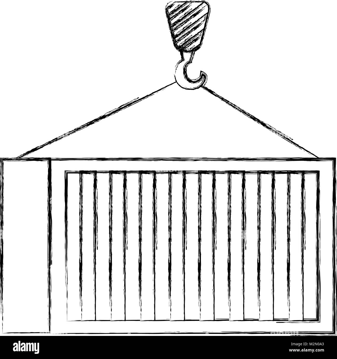 Lifting cargo container crane Black and White Stock Photos & Images - Alamy