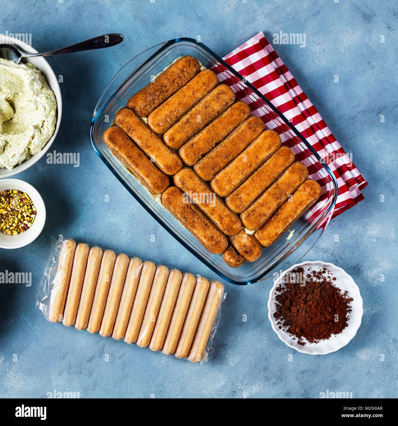 cooking Italian Dessert with cocoa, coffee and mascarpone cheese