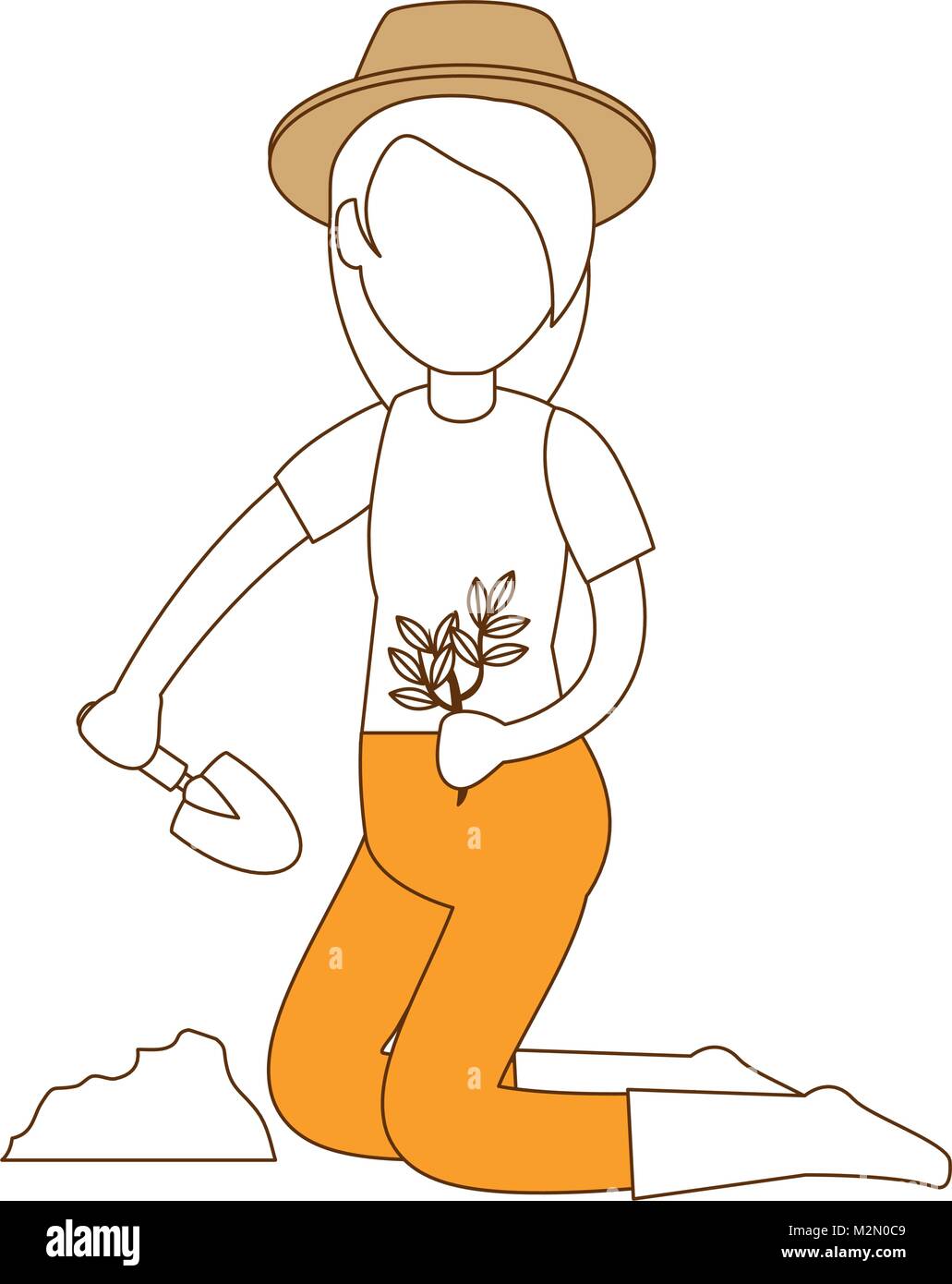 woman gardener planting avatar character Stock Vector Image & Art - Alamy