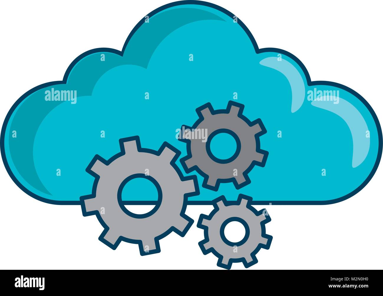 cloud computing with gears Stock Vector Image & Art - Alamy